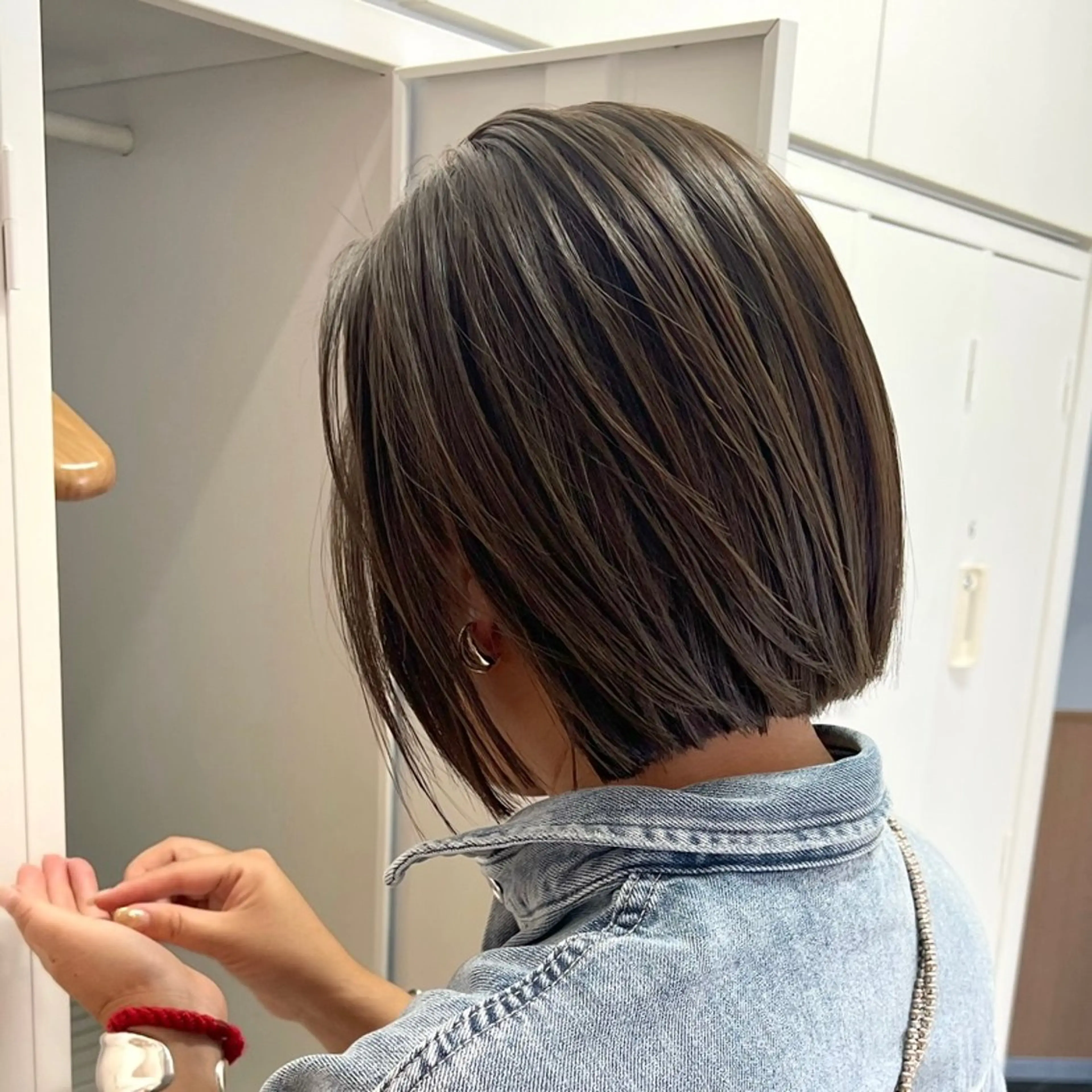 ミディアム カラー 透明感カラー グレージュ オリーブグレージュ オリーブグレー ボブ カット ヘアカラー パーマ ナチュラルヘア/ 似合わせ/三宅 昌太のヘアスタイル