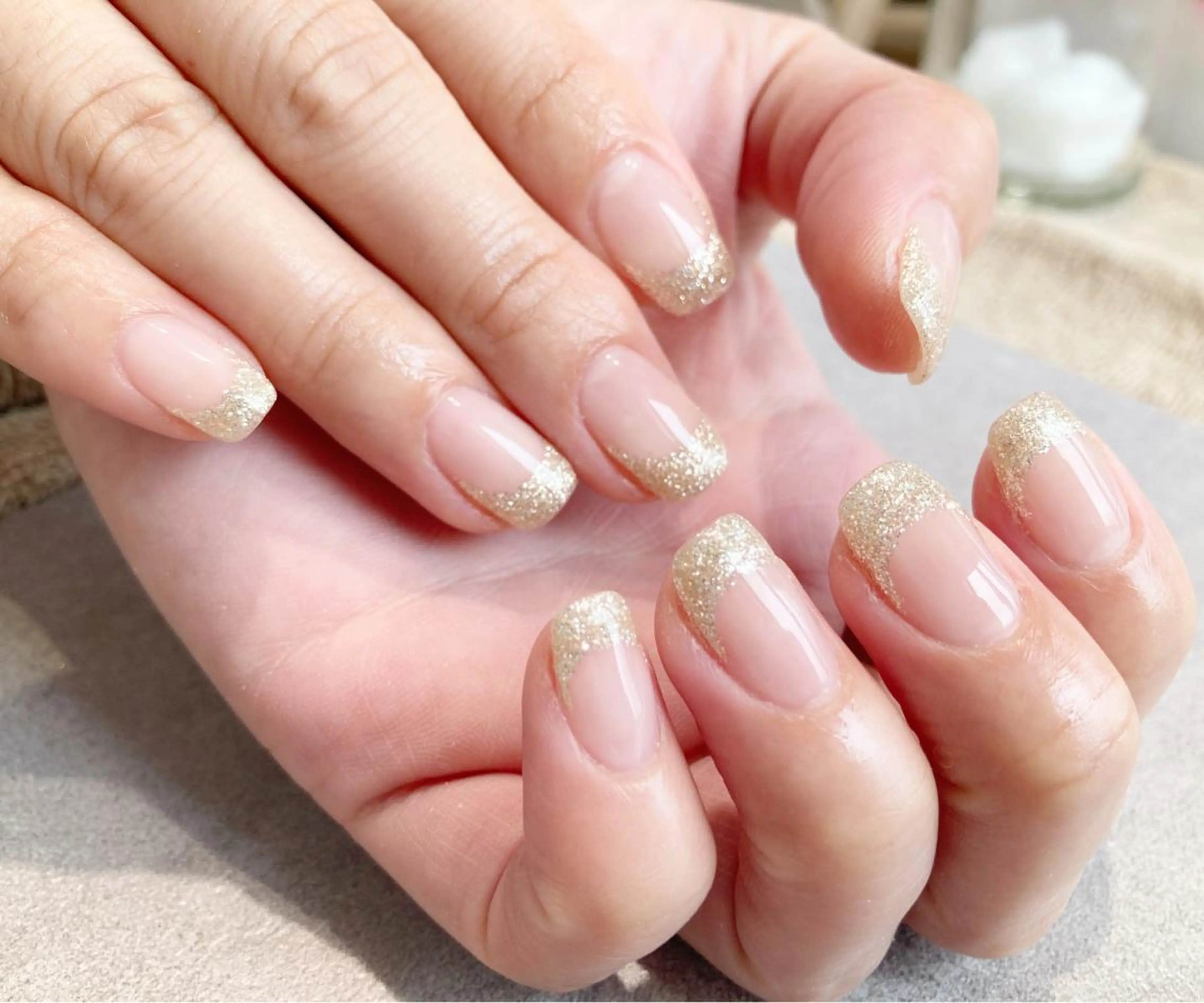 ネイル フレンチネイル ラメ(グリッター) eni. by michのネイルデザイン