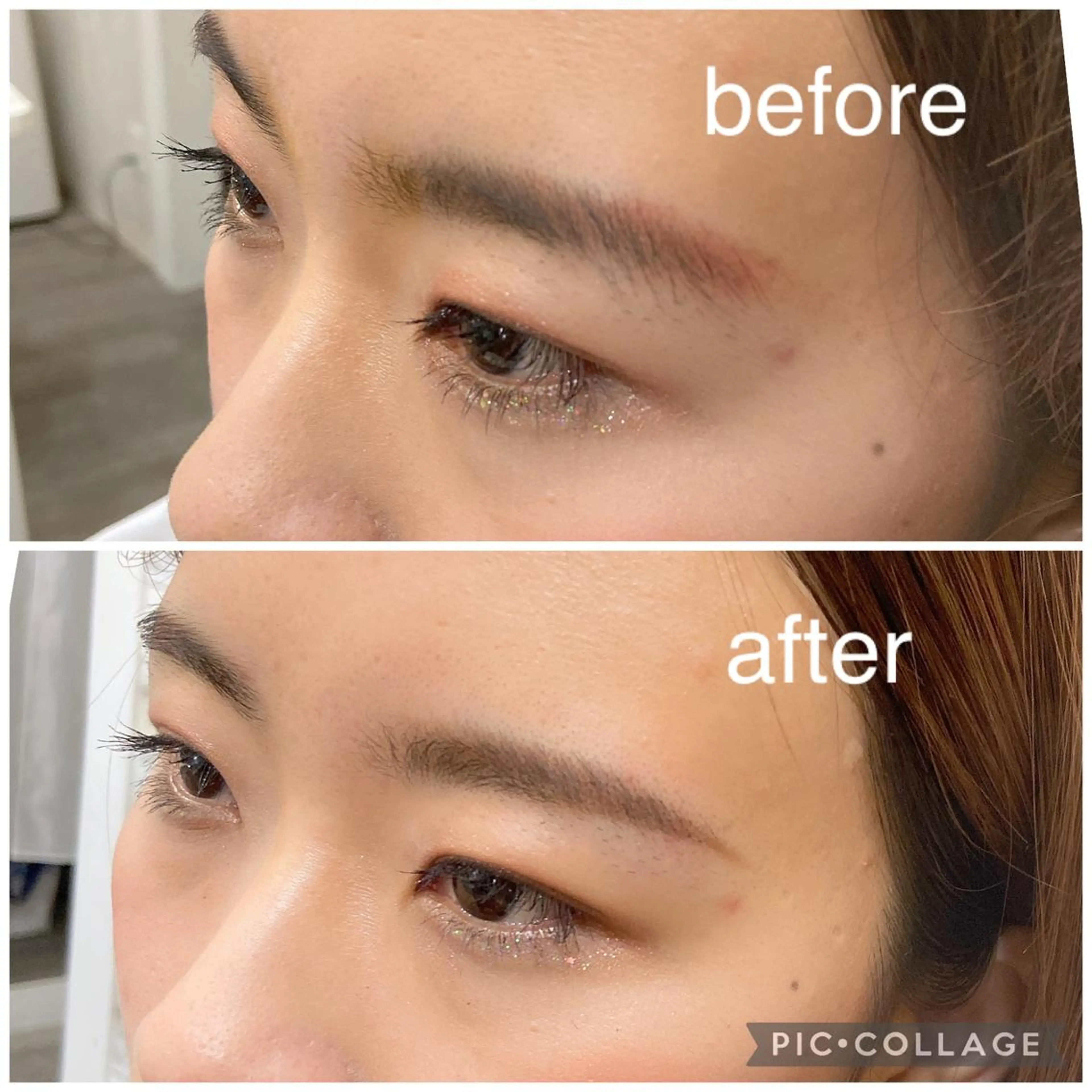 立体造形眉カット+眉ワックス脱毛(眉メイク)の写真