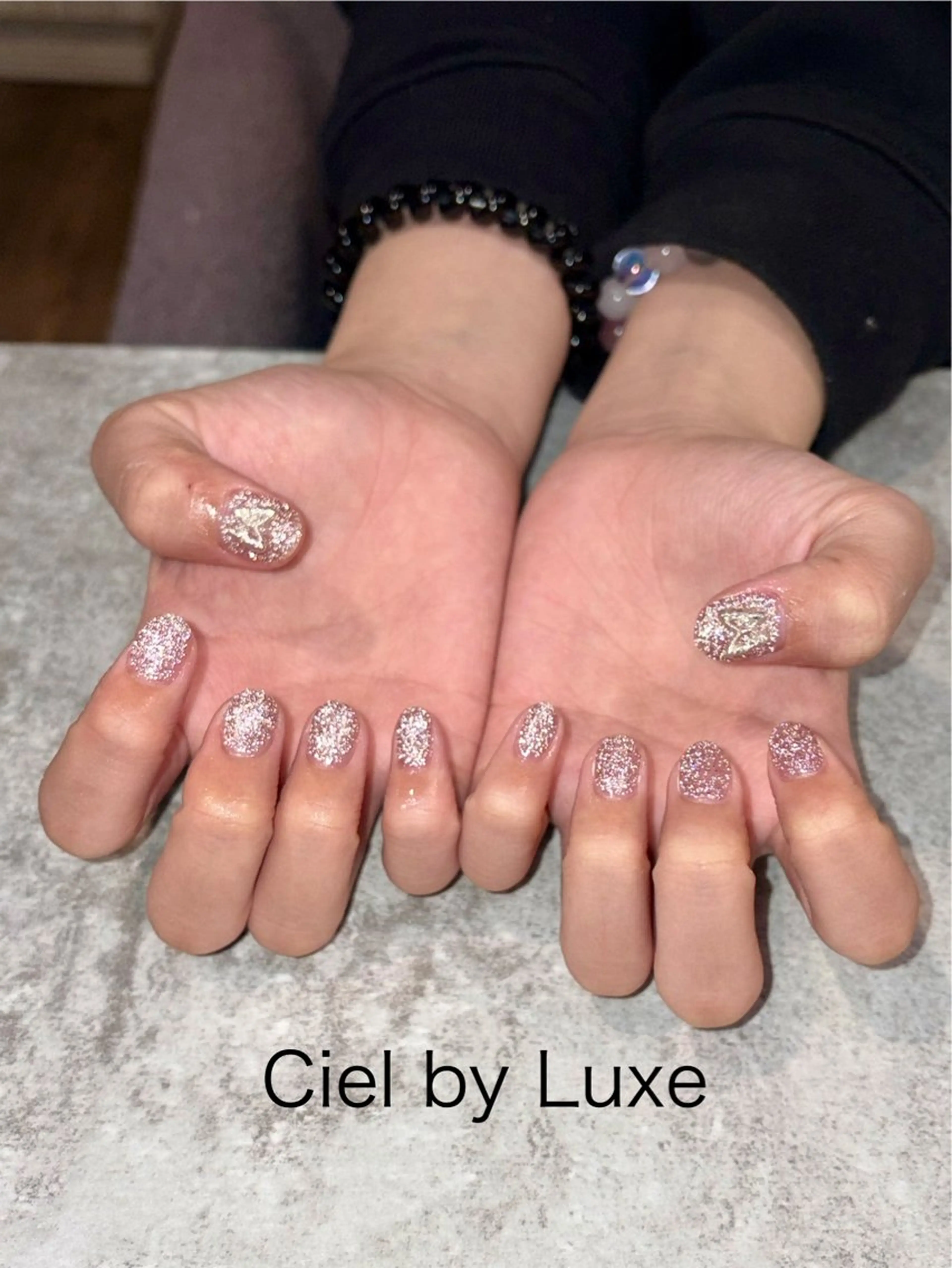 ネイル フラッシュネイル キラキラネイル CielbyLuxe manamiのネイルデザイン