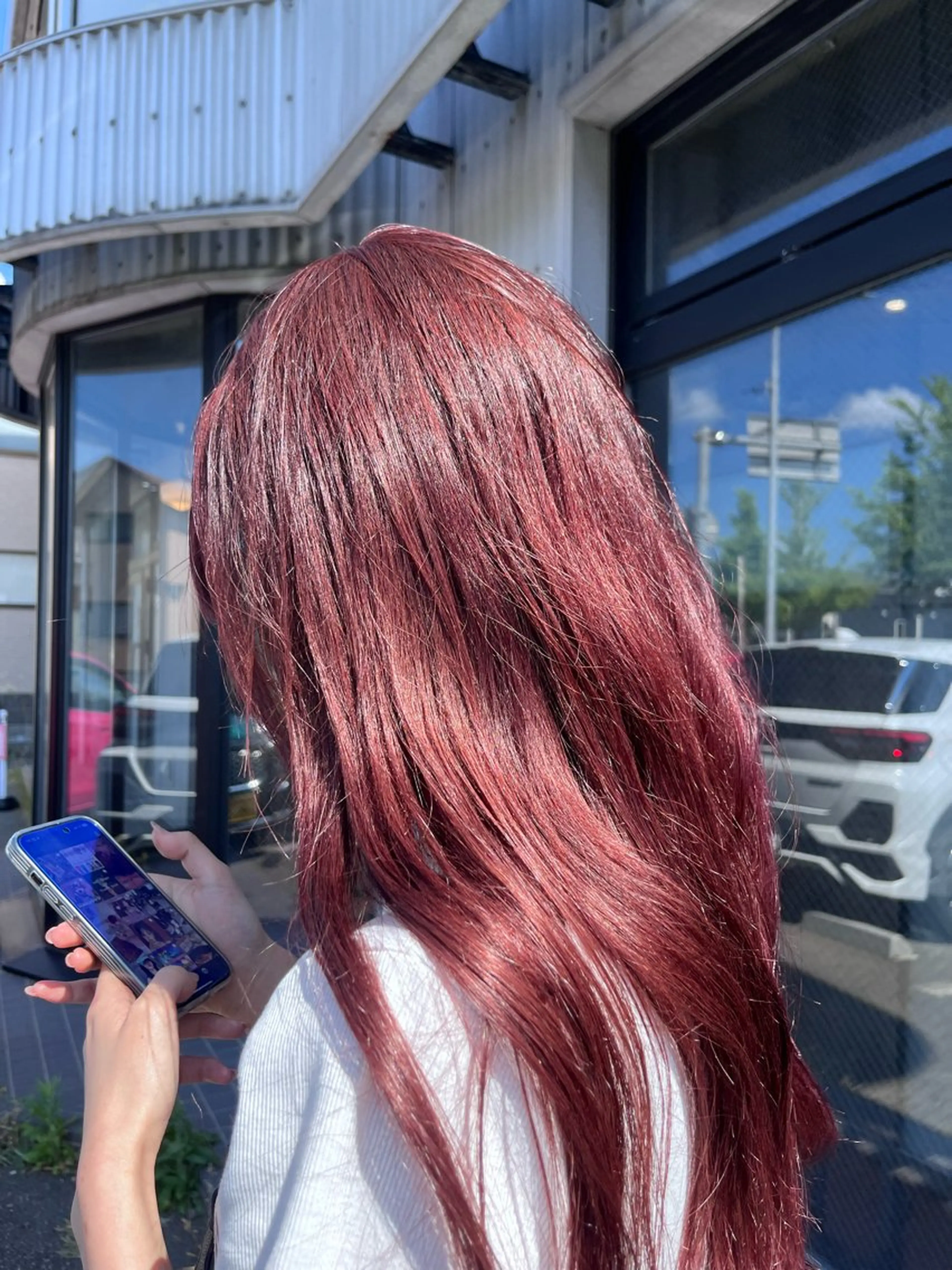 ロング カラー パープルカラー レッドカラー カット ヘアカラー トリートメント sora/ 暖色カラー🌷のヘアスタイル