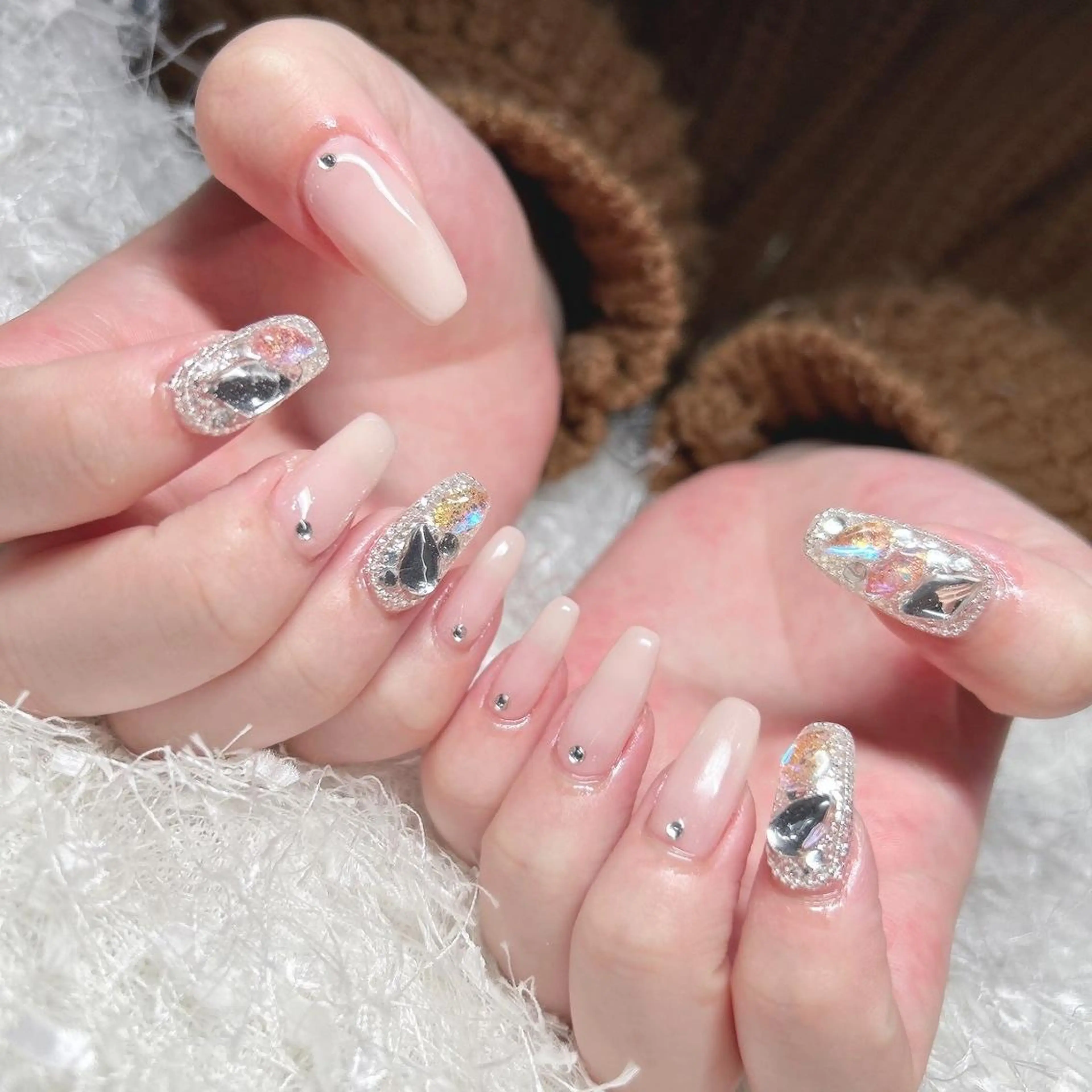 ネイル 長さ出し フレンチネイル ジェルネイル グラデーション 韓国ネイル ハンドネイル Nail&eye Belire 新宿のネイルデザイン