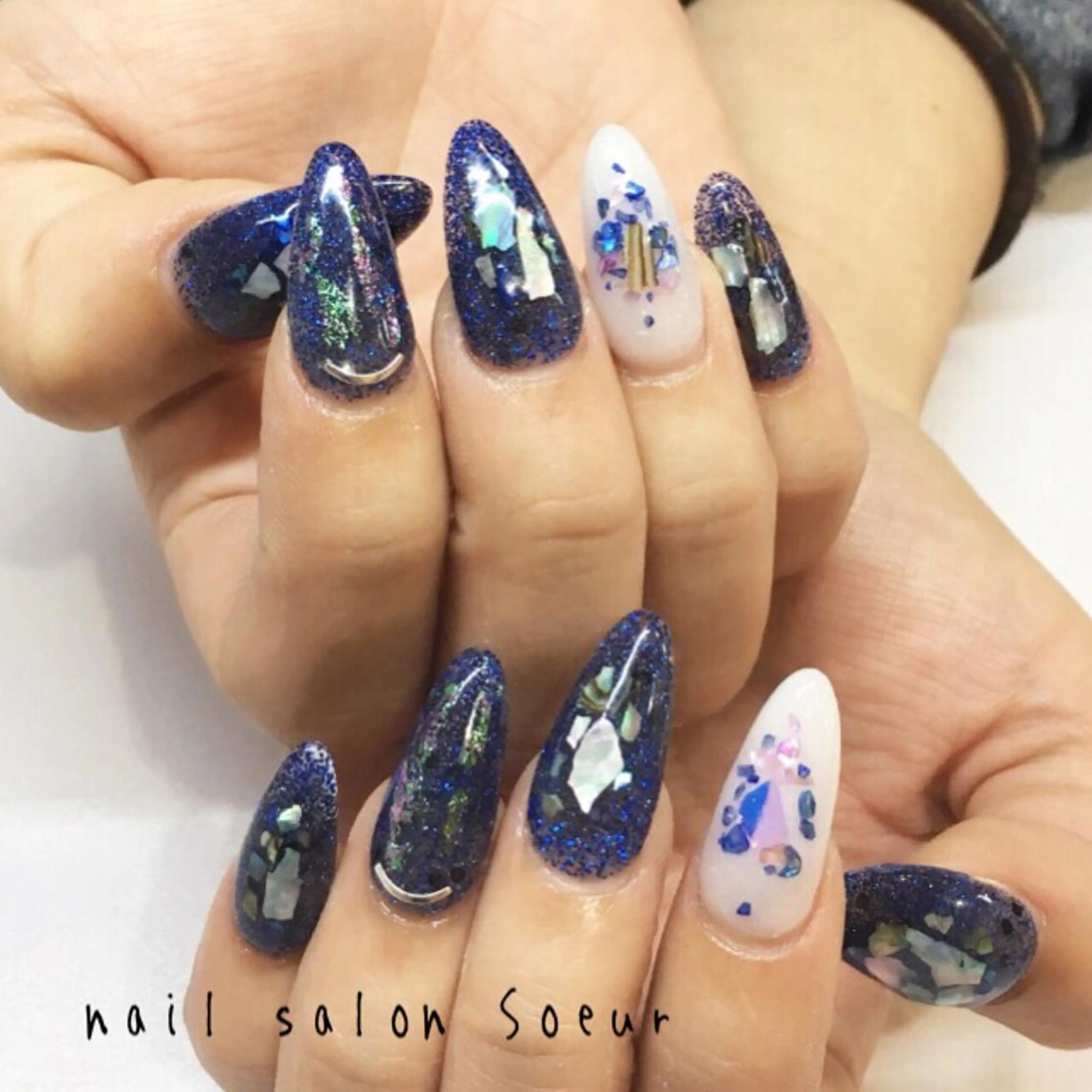 ネイル キラキラネイル ラメ(グリッター) 持ち込み スカルプネイル ハンドネイル nail salon Soeurのネイルデザイン