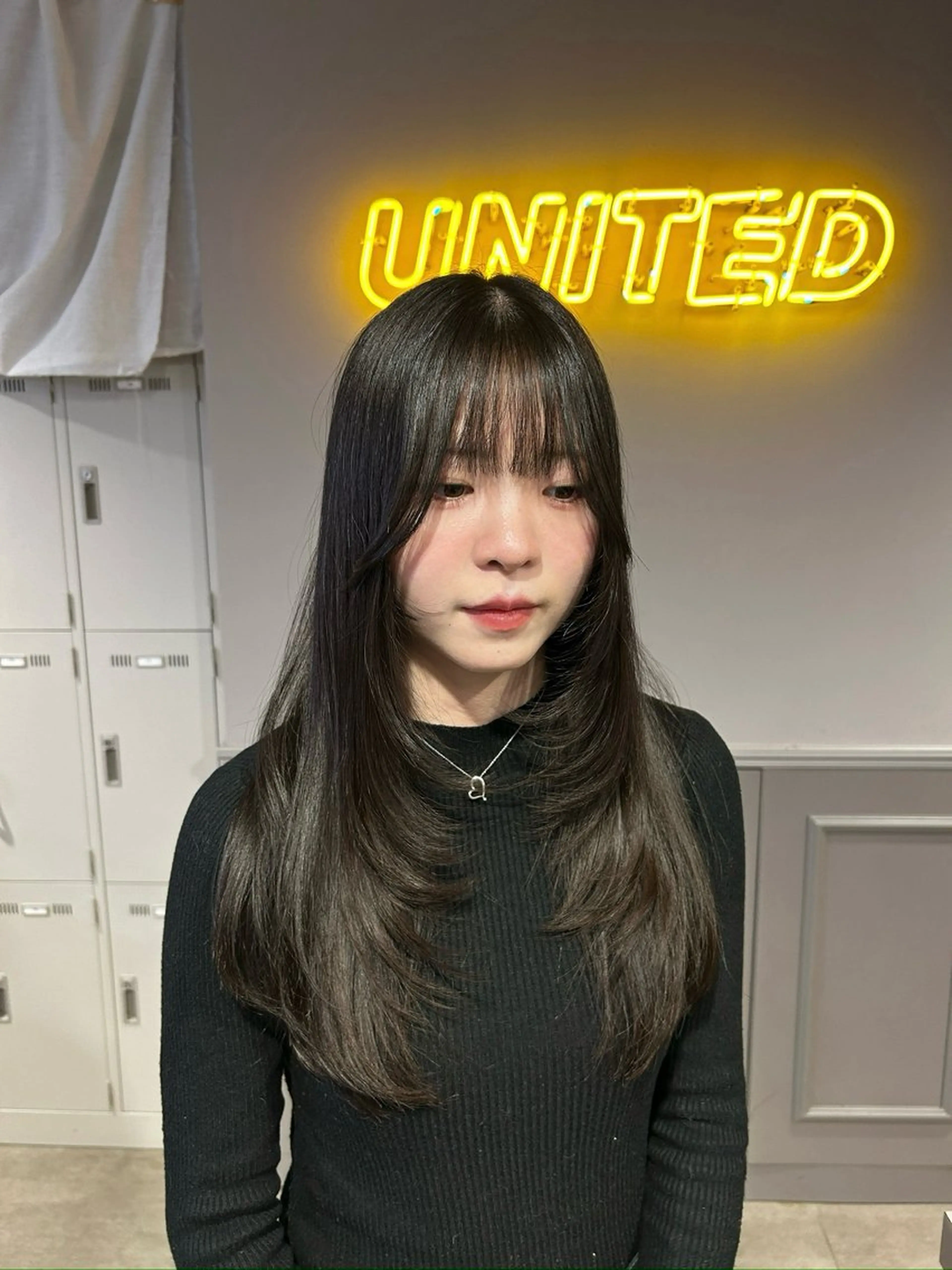 セミロング カット トリートメント ヘッドスパ ヘアセット 🥯縮毛/レイヤー/ ベージュヘア🥯のヘアスタイル