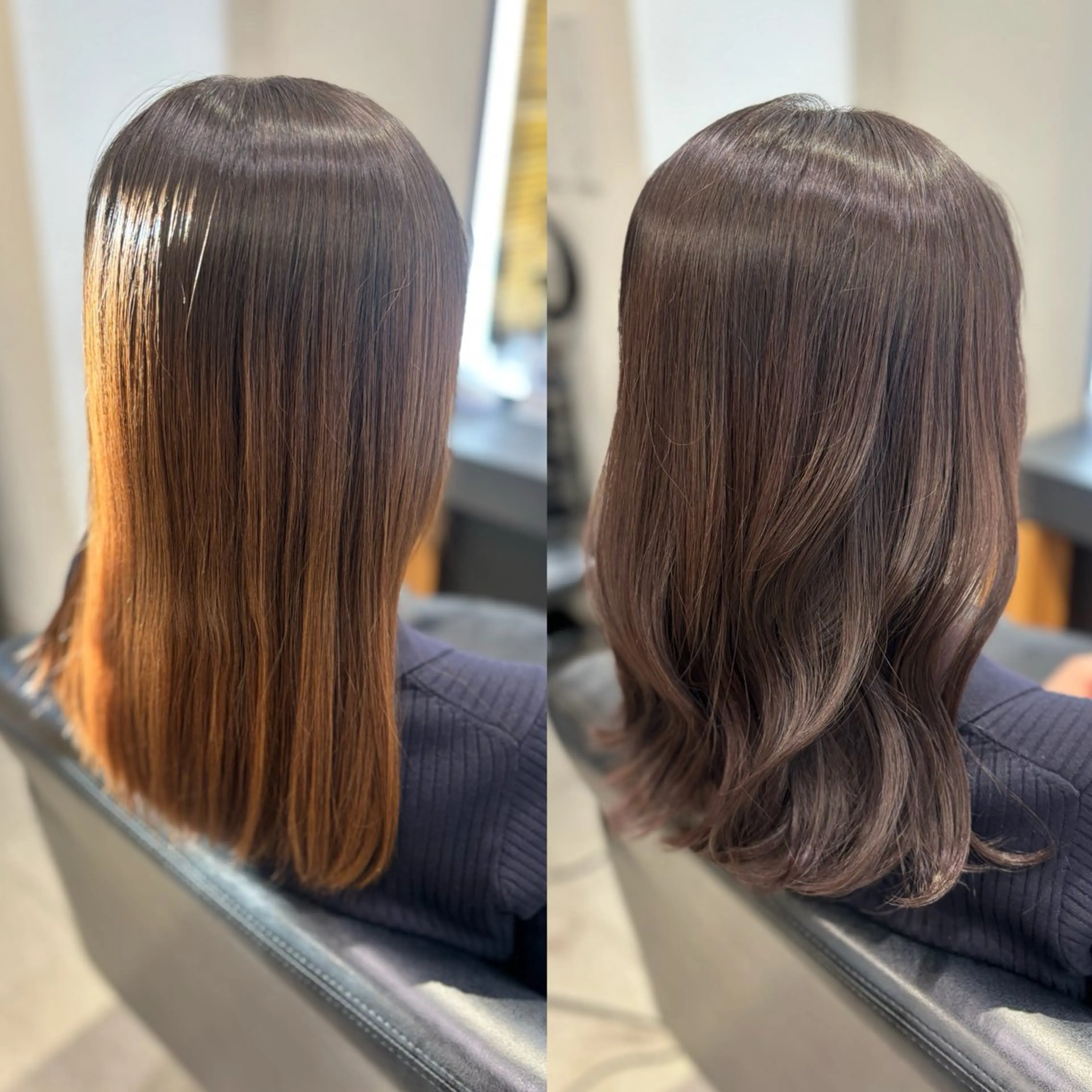 ミディアム カラー ケアカラー 透明感カラー RABU /髪質改善 伏見/ヘアケアサロンのヘアスタイル