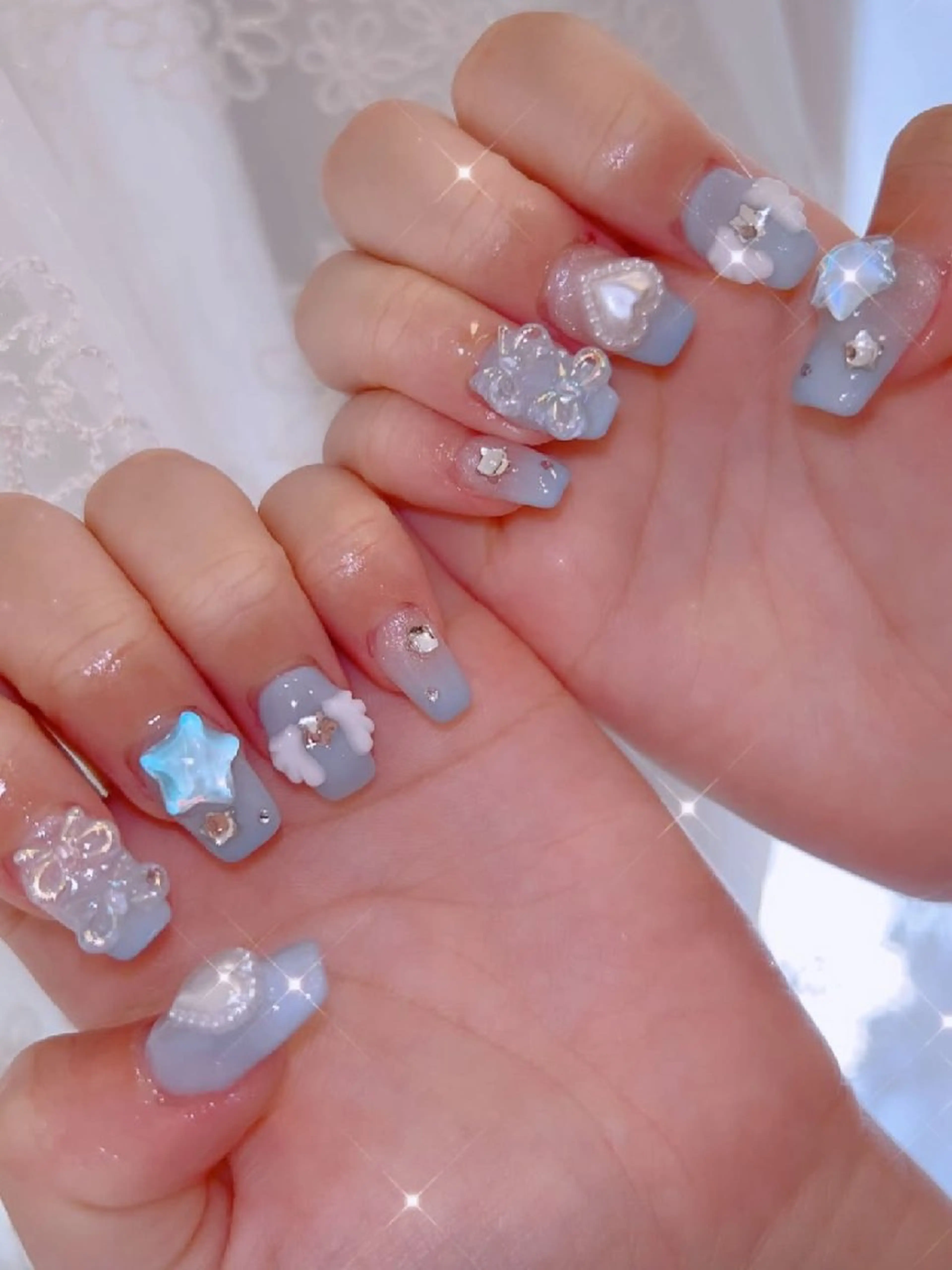 ネイル 長さ出し ジェルネイル 韓国ネイル マグネットネイル ニュアンスネイル ハンドネイル I LOVE ME NAIL.｡.:*♡のネイルデザイン