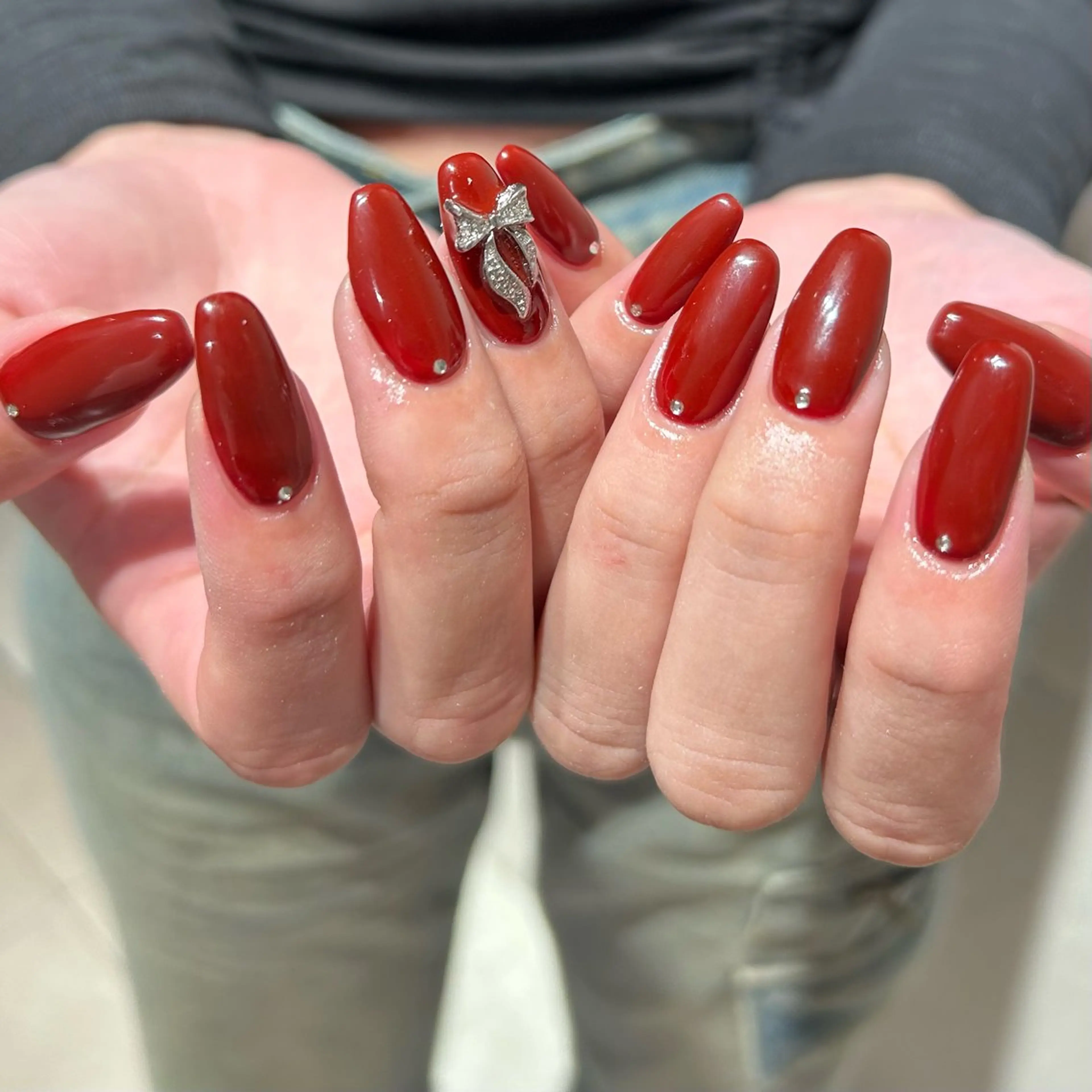 ネイル ボルドー ワンカラーネイル ハンドネイル junna 金山.東別院.上前津のネイルデザイン