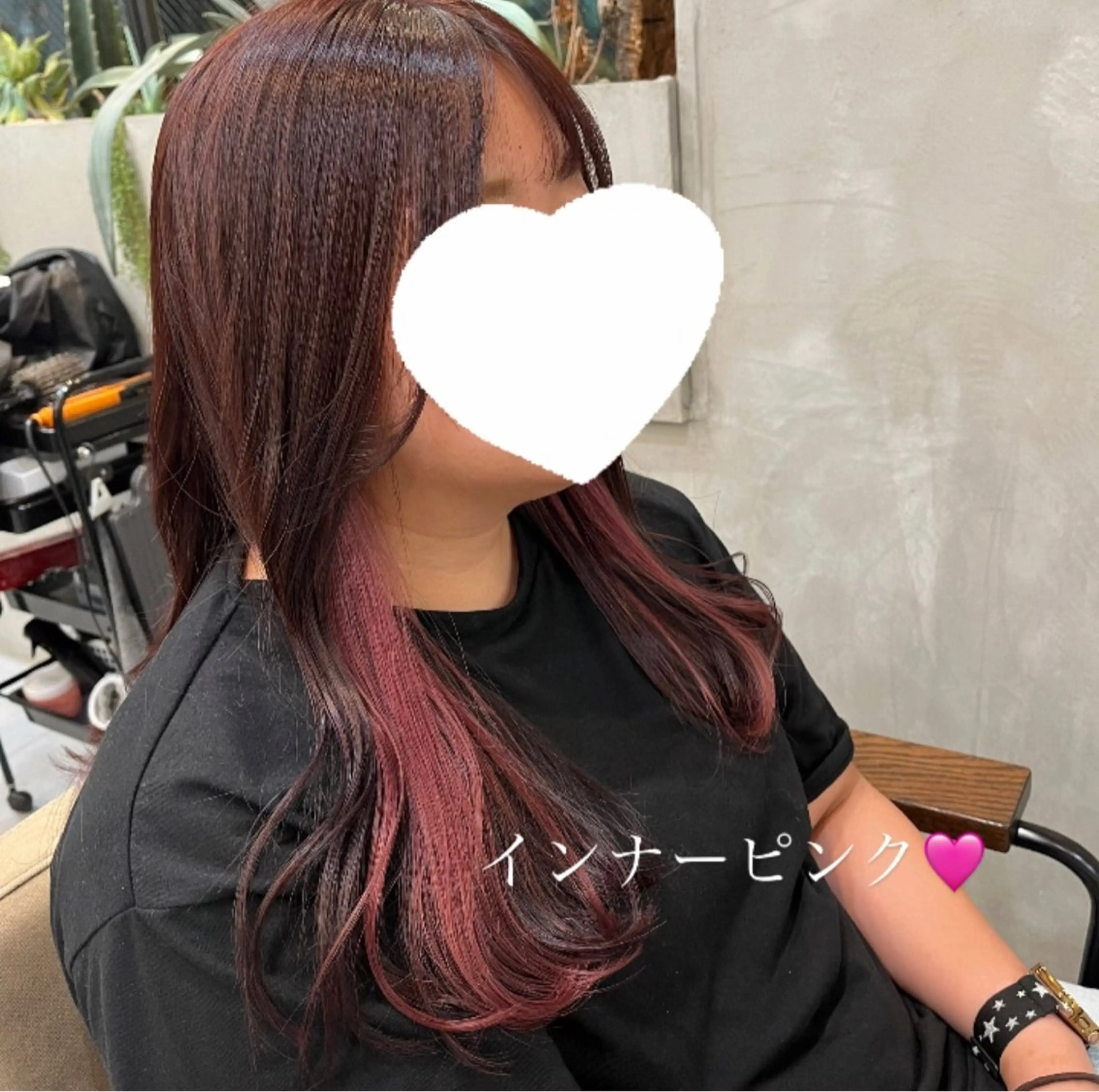ロング カラー ピンクカラー RIYA❤︎ Aujuaソムリエのヘアスタイル