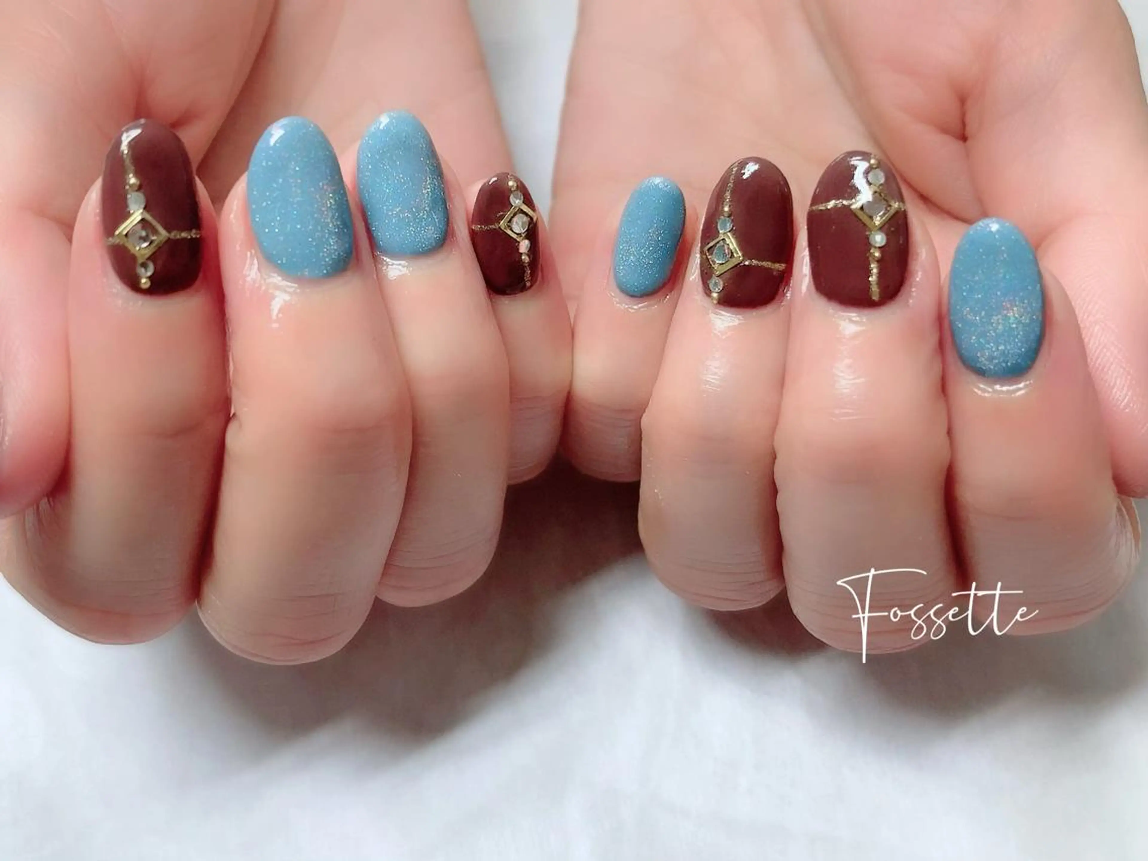 ネイル オーロラネイル キラキラネイル マグネットネイル ワンカラーネイル nailsalon Fossetteのネイルデザイン