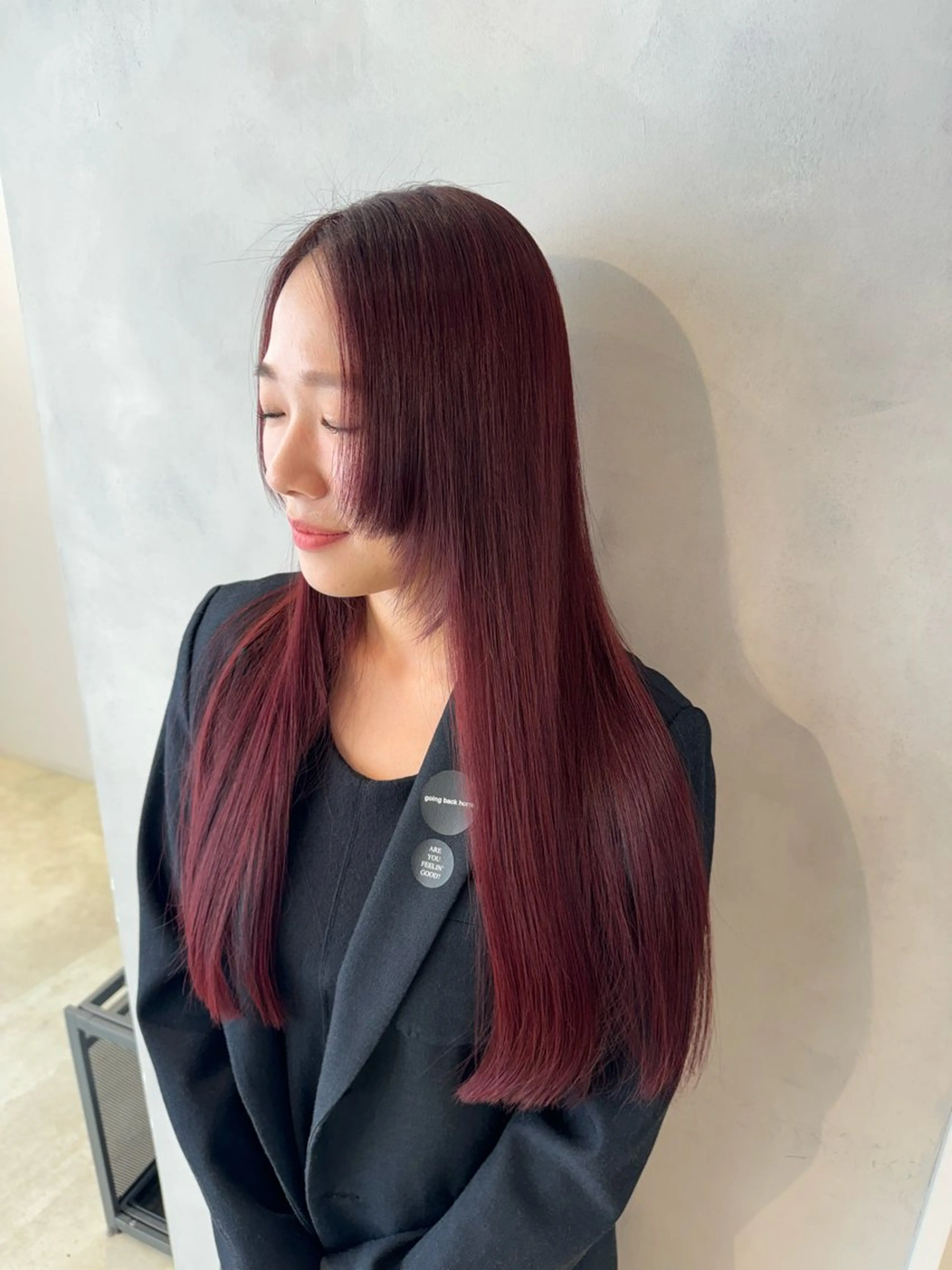 ロング カラー レッドカラー レイヤーカット トリートメント カット ヘアカラー トリートメント 透明感カラー✨艶髪 制作🌱山根あゆみのヘアスタイル