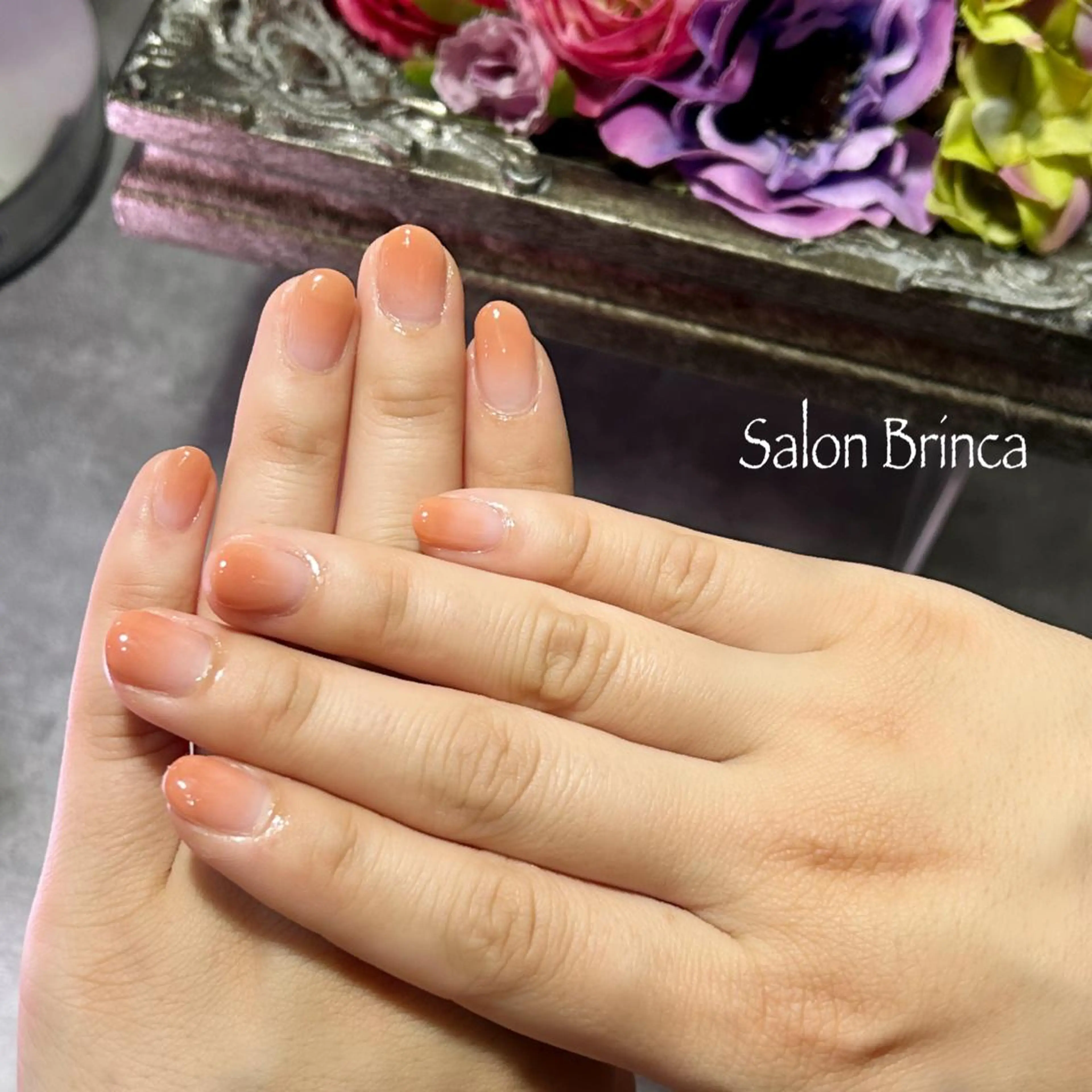 ネイル グラデーション オレンジ Salon Brinca 中村のネイルデザイン