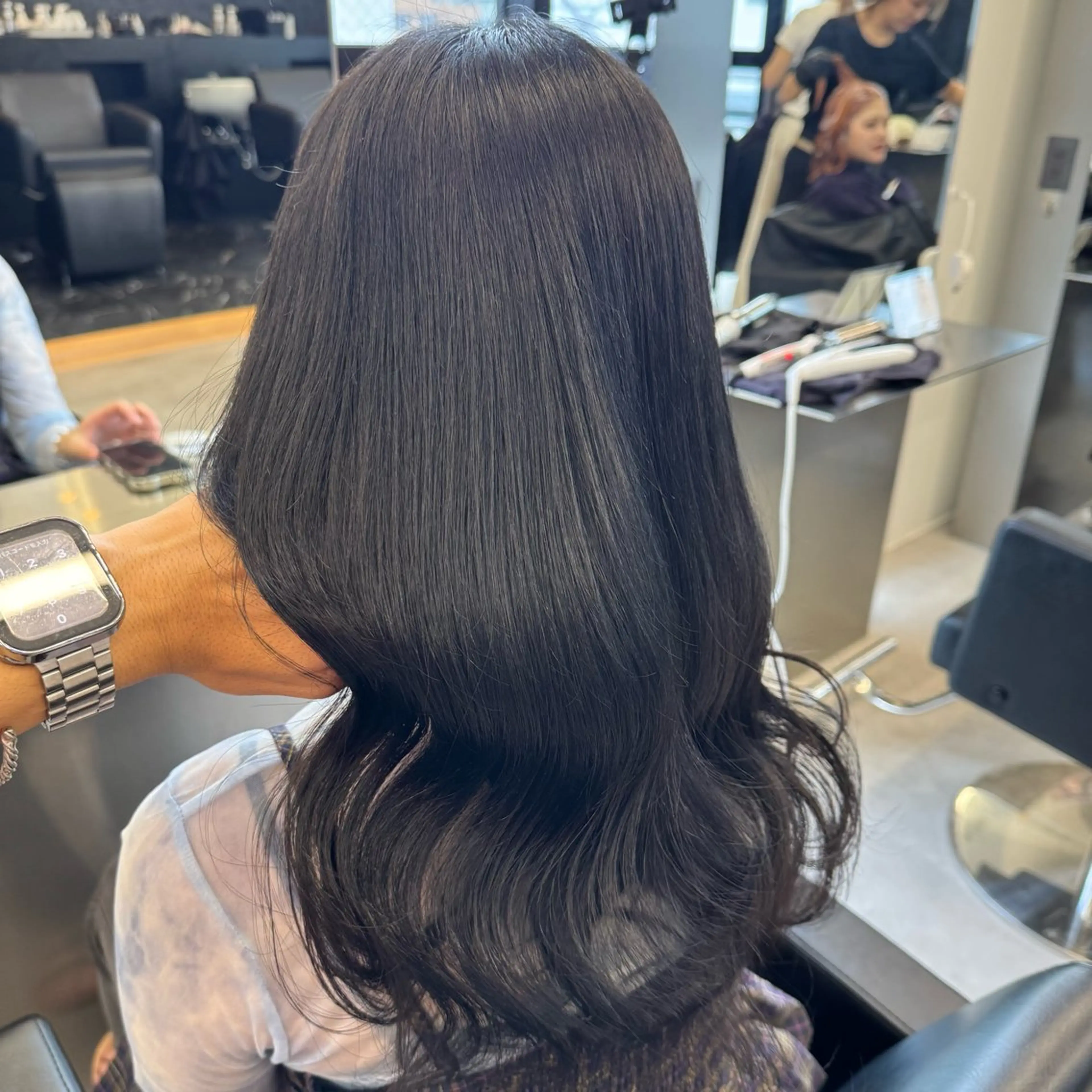 ロング カラー ブリーチ ダークグレー ダークグレージュ グレージュ ブリーチなしカラー ヘアカラー トリートメント ハイトーン/エクステ /韓国ヘアKENTAのヘアスタイル