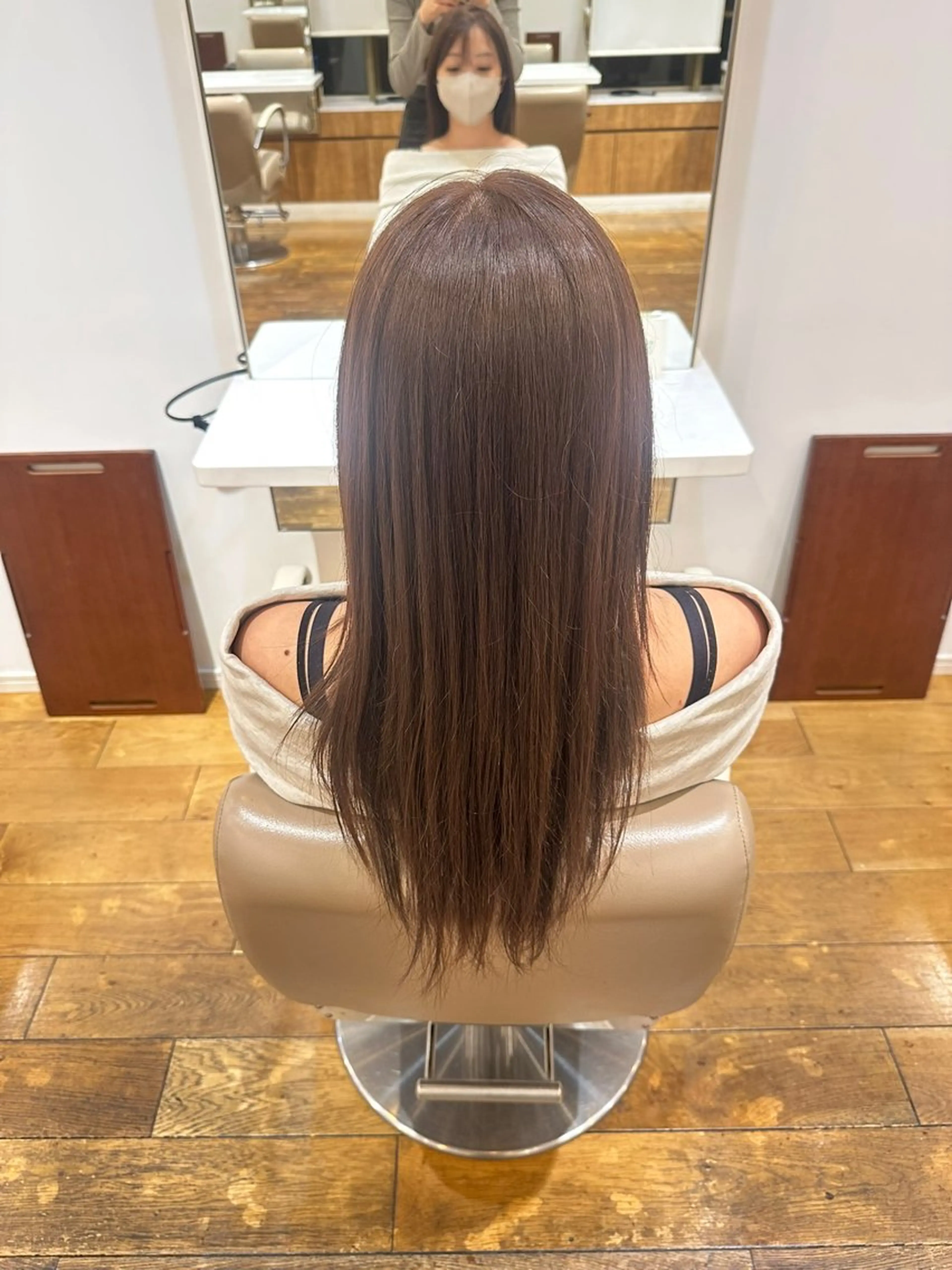 ロング カラー ブラウンカラー ピンクカラー ピンクブラウン ヘアカラー 池見 円花🌷のヘアスタイル