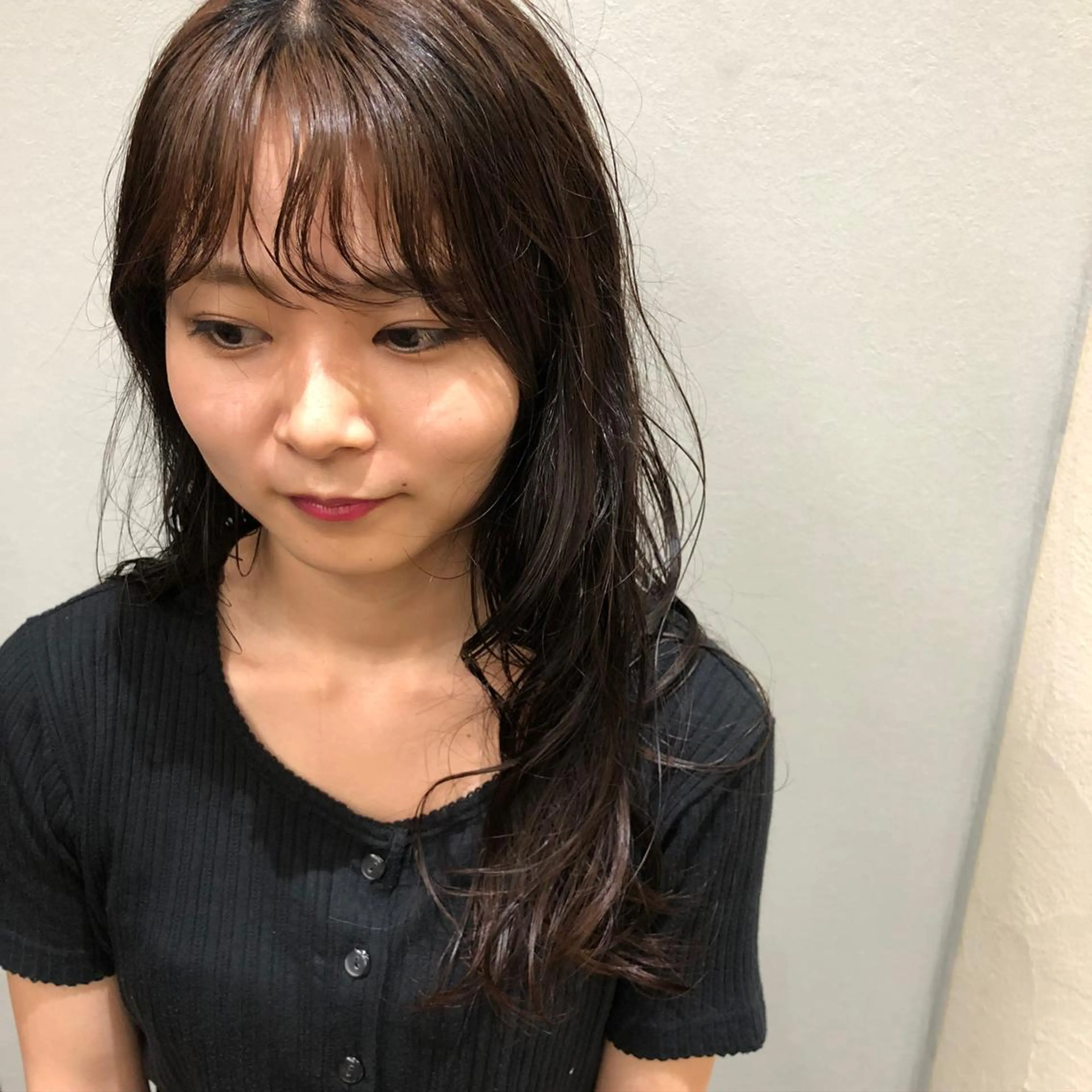 セミロング パーマ セミロングパーマ 韓国風パーマ🌿コテ 巻き風パーマ/るいのヘアスタイル