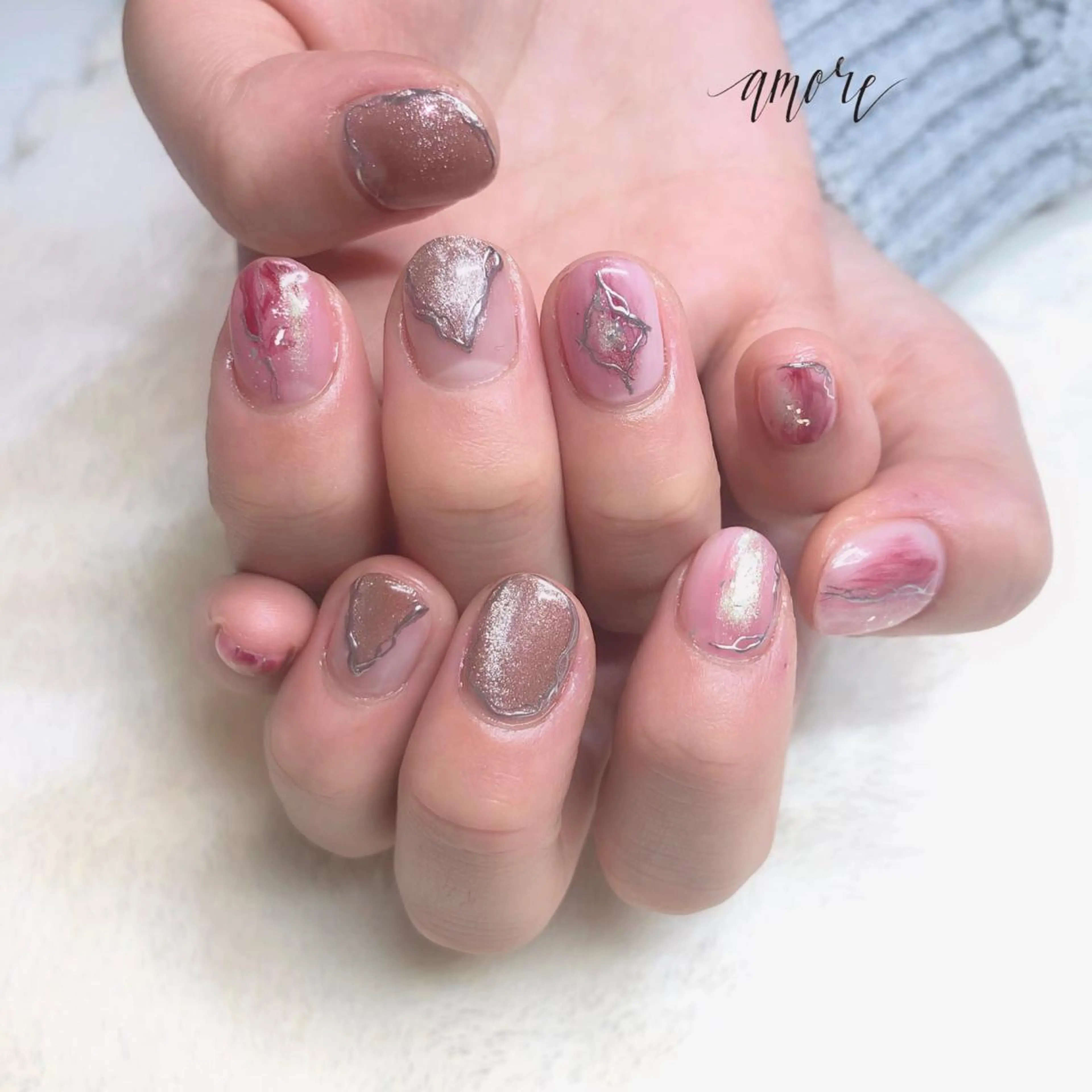 ネイル ジェルネイル マグネットネイル ミラーネイル ニュアンスネイル You kyehwaのネイルデザイン