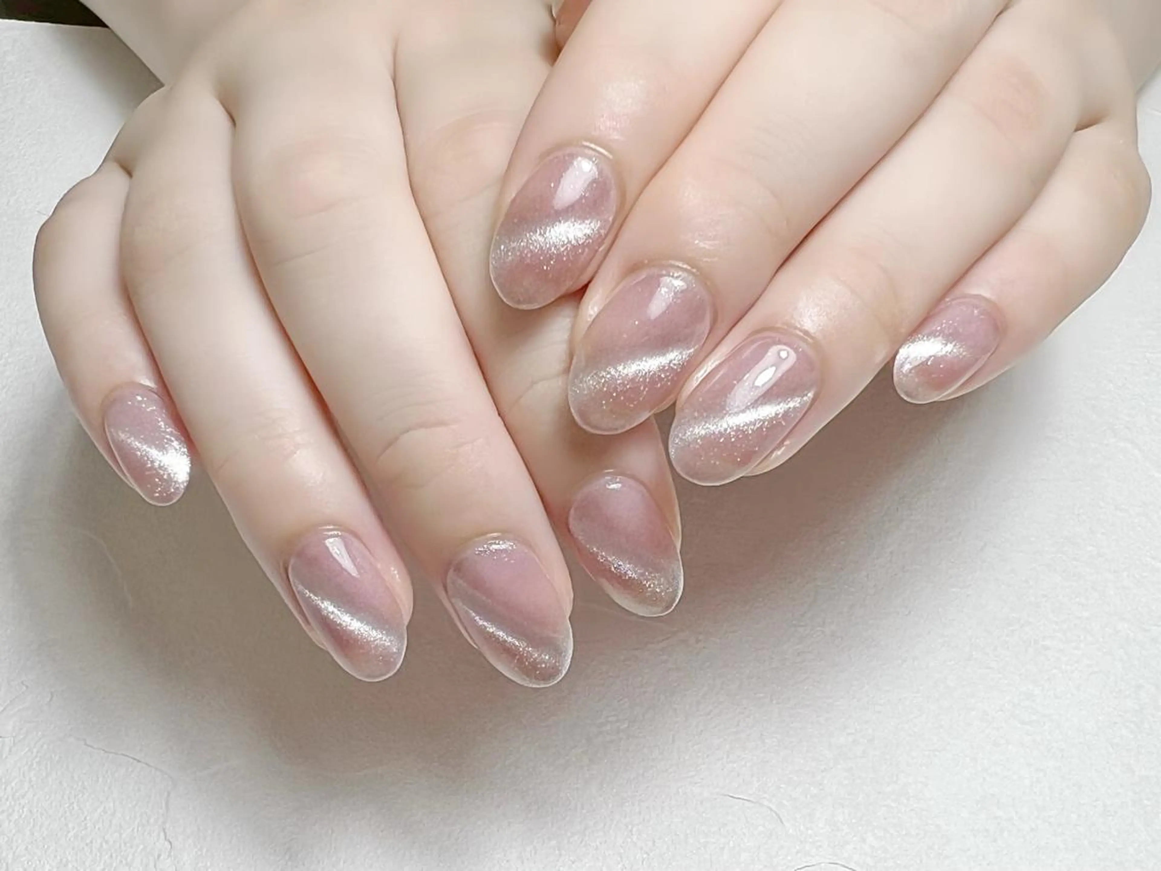 ネイル マグネットネイル オフィスネイル ワンカラーネイル ピンク rouse nail RISATOのネイルデザイン