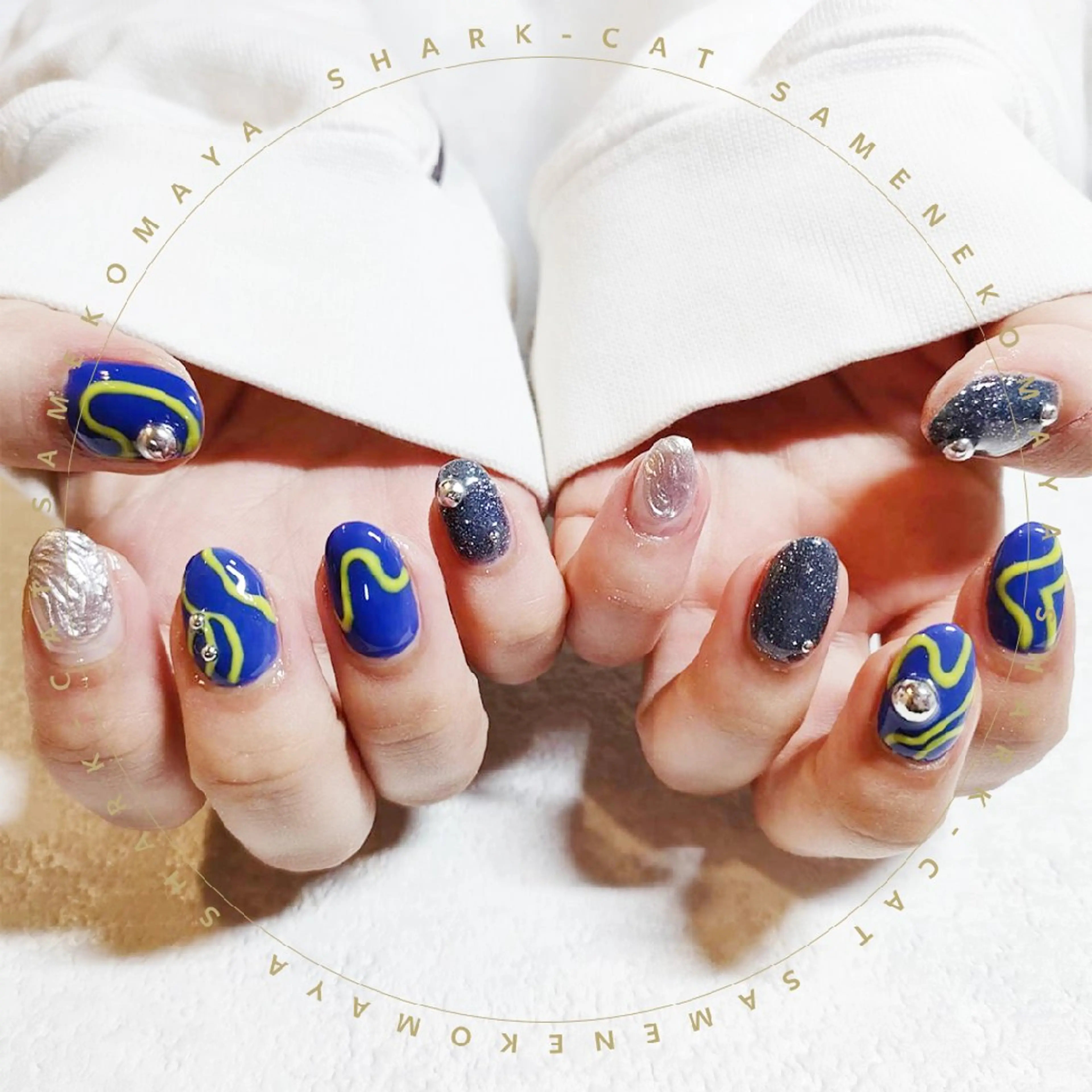 ネイル サメ猫 マーヤのネイルデザイン