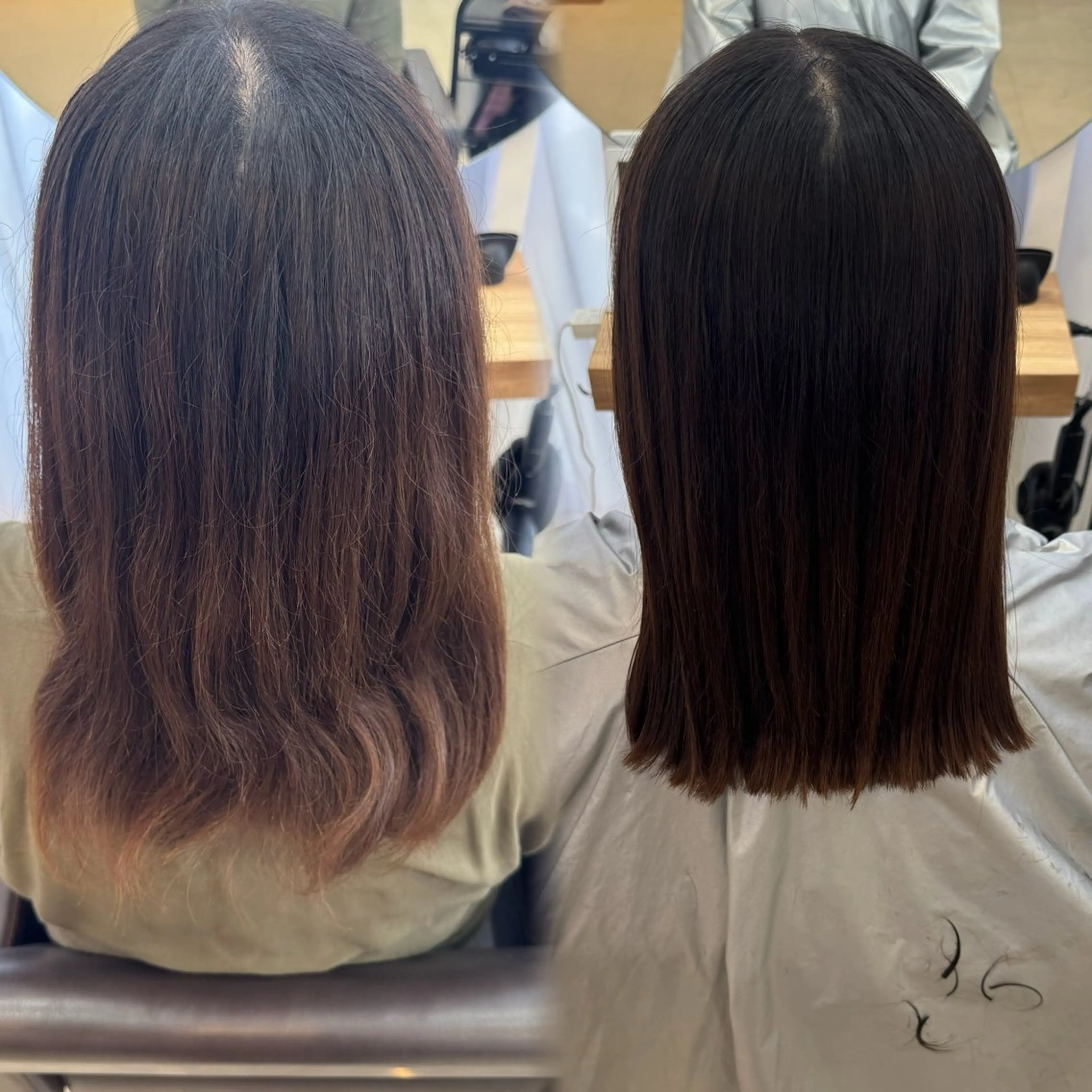 セミロング 縮毛矯正 Agu hair 粉河のヘアスタイル