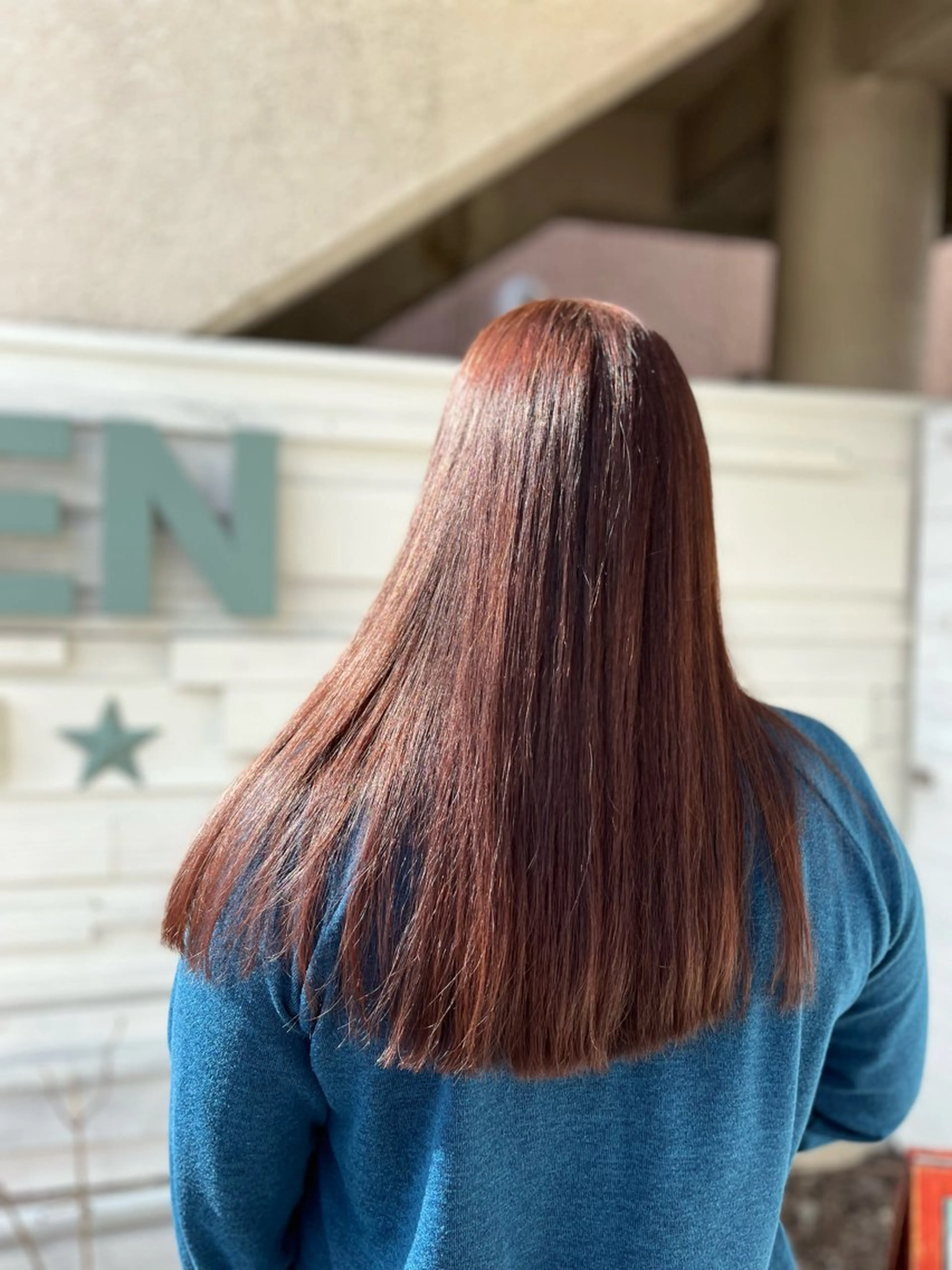 ロング カット 縮毛矯正 トリートメント 矢崎 身江子のヘアスタイル