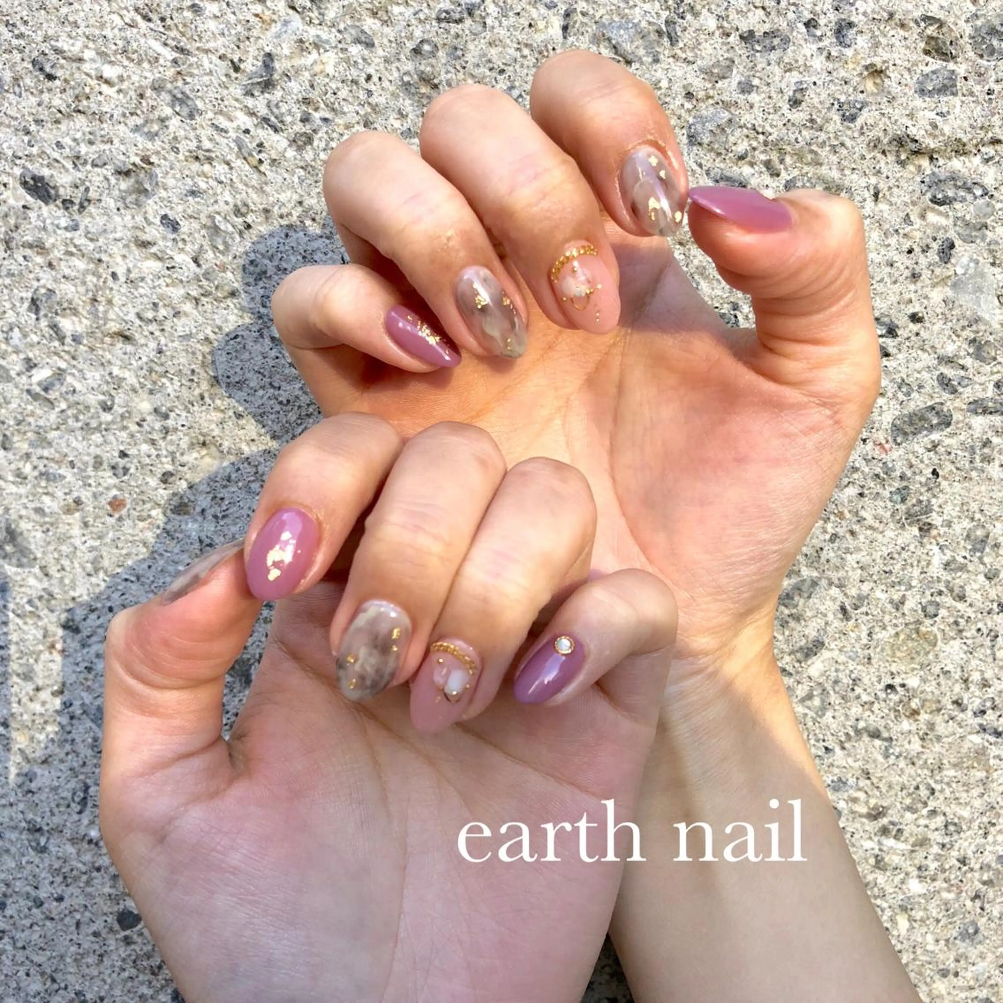 ネイル ピンク パープル ハンドネイル 🧁🥕 asukaのネイルデザイン
