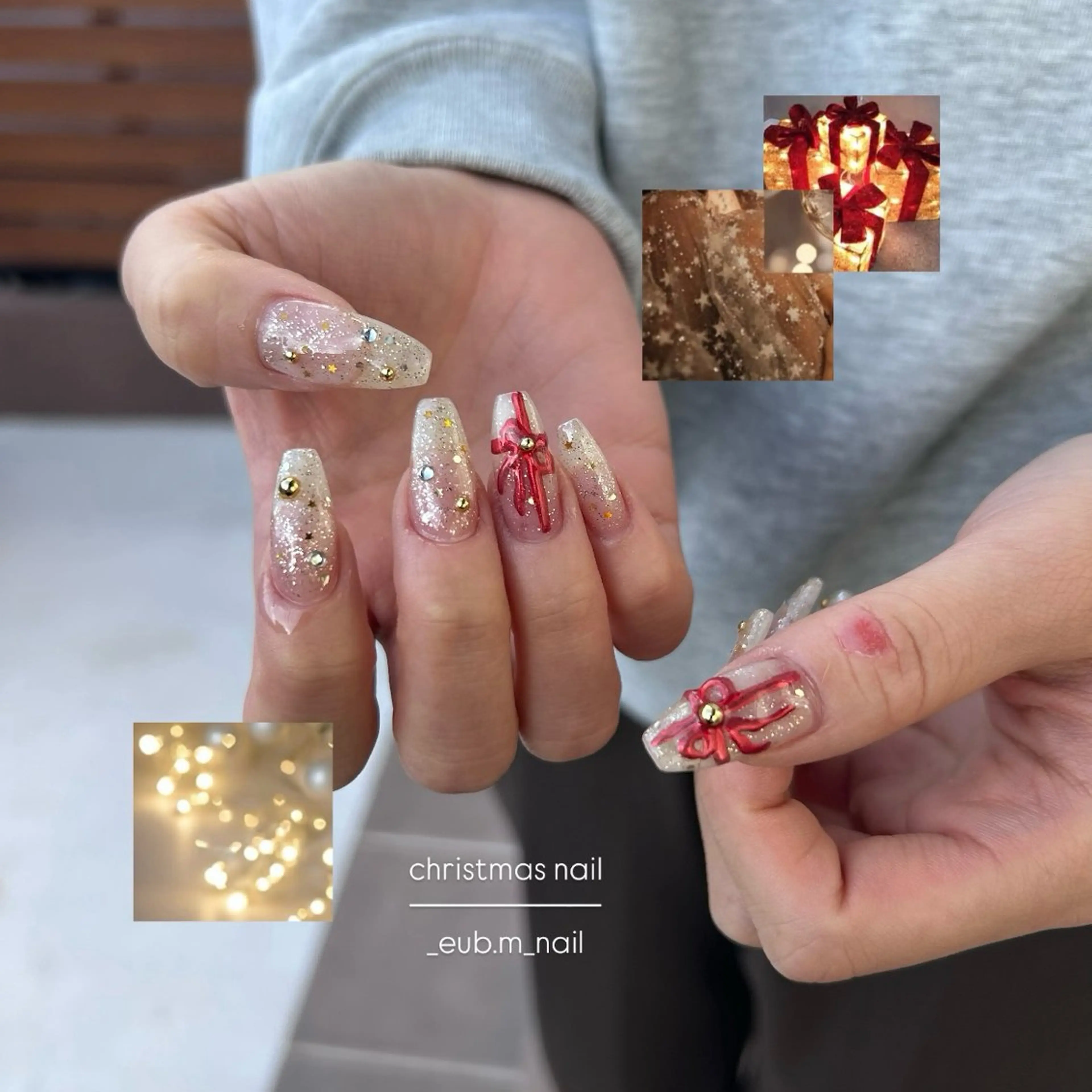 ネイル キラキラネイル ラメ(グリッター) 冬ネイル クリスマス ハンドネイル 深夜ネイルサロン eub.m_nailのネイルデザイン