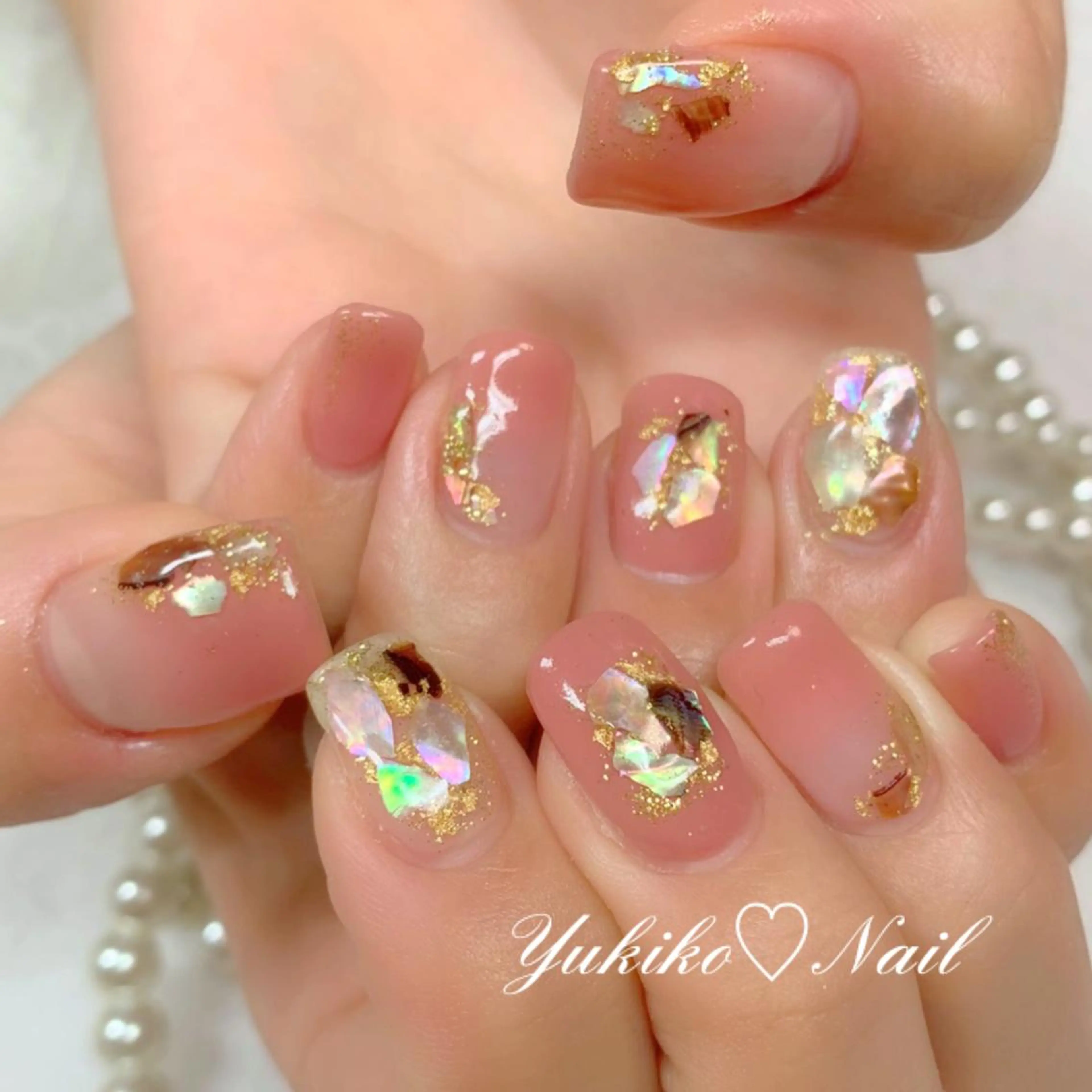 ネイル 持ち込み ニュアンスネイル ハンドネイル ユキコ ネイルのネイルデザイン