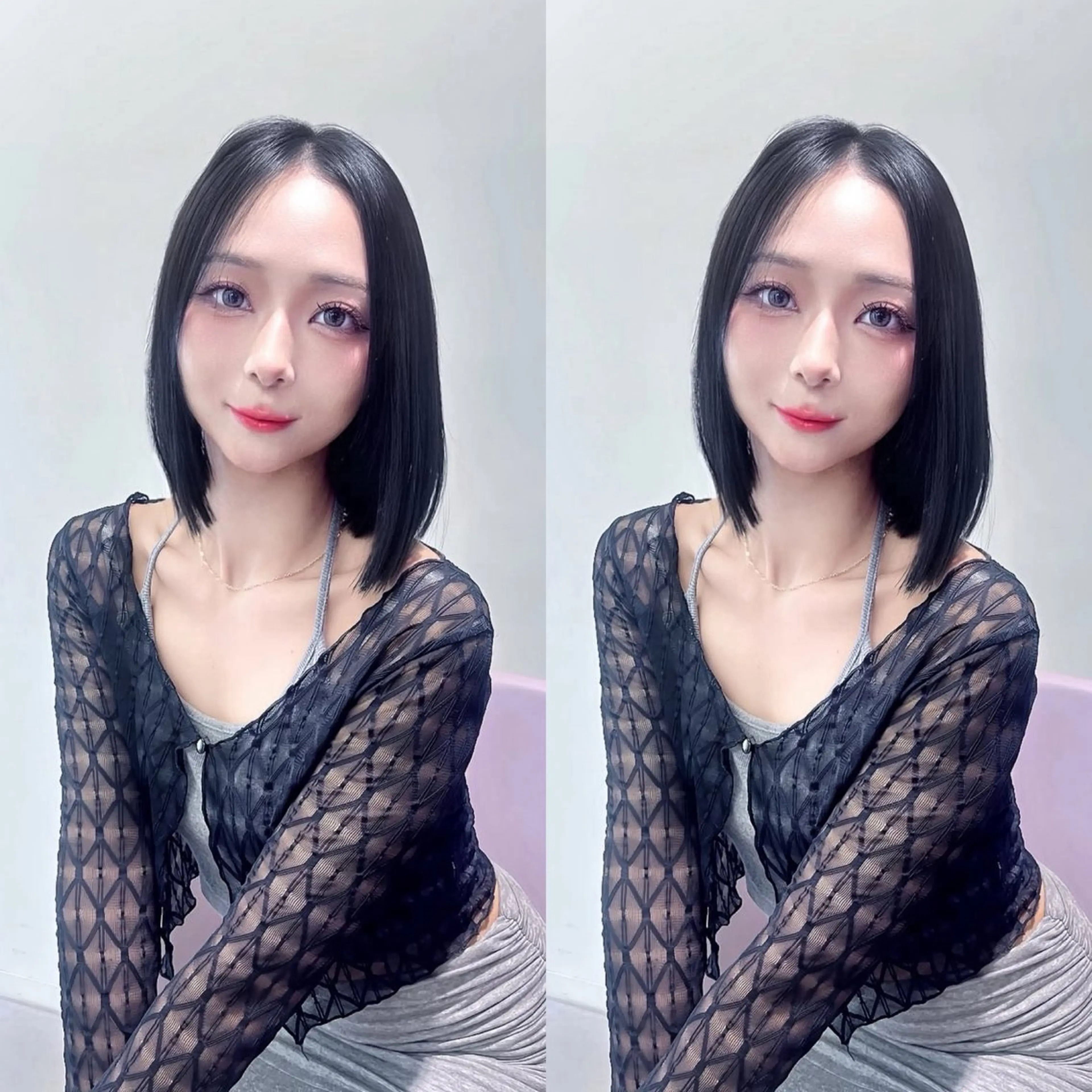 ロング カラー カット ヘアカラー トリートメント レイヤー/髪質改善 /透け感カラー/艶髪のヘアスタイル