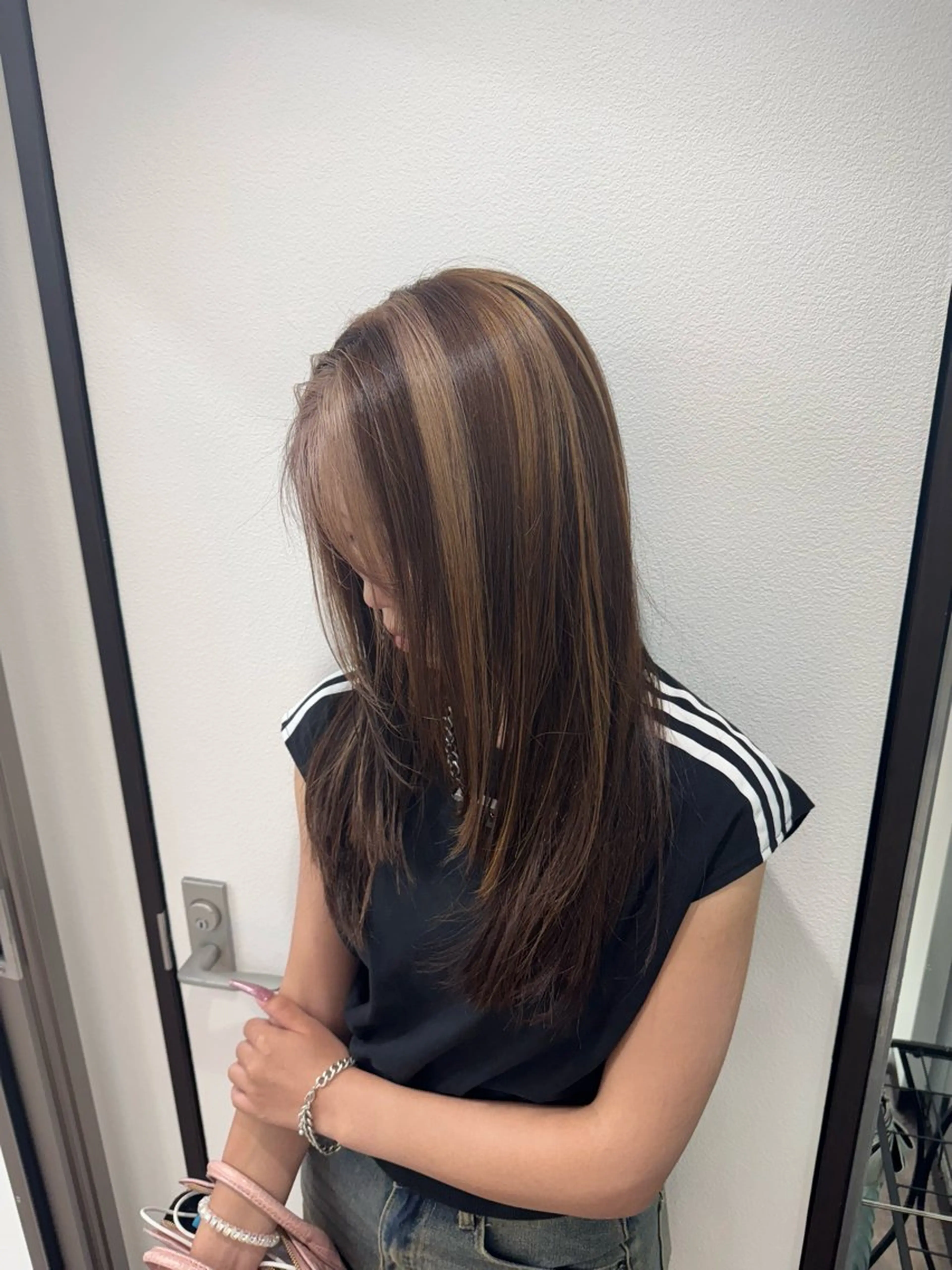 ロング カラー バレイヤージュ ミストバング ブリーチ 透明感カラー ダブルカラー 🫧La Mimi YUI🫧のヘアスタイル