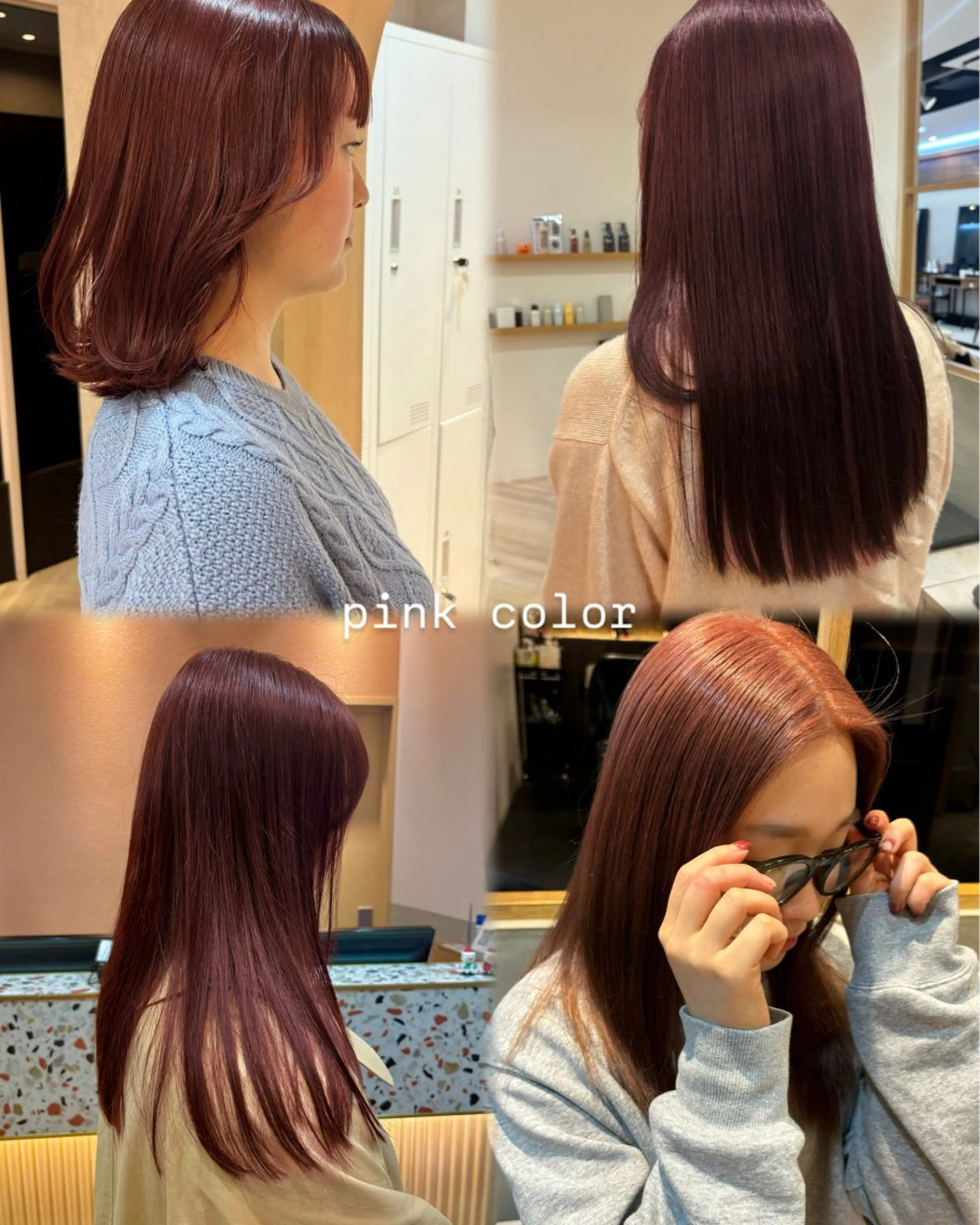 カラー ピンクカラー レッドカラー Wカラー/レイヤー /ボブ/otohaのヘアスタイル