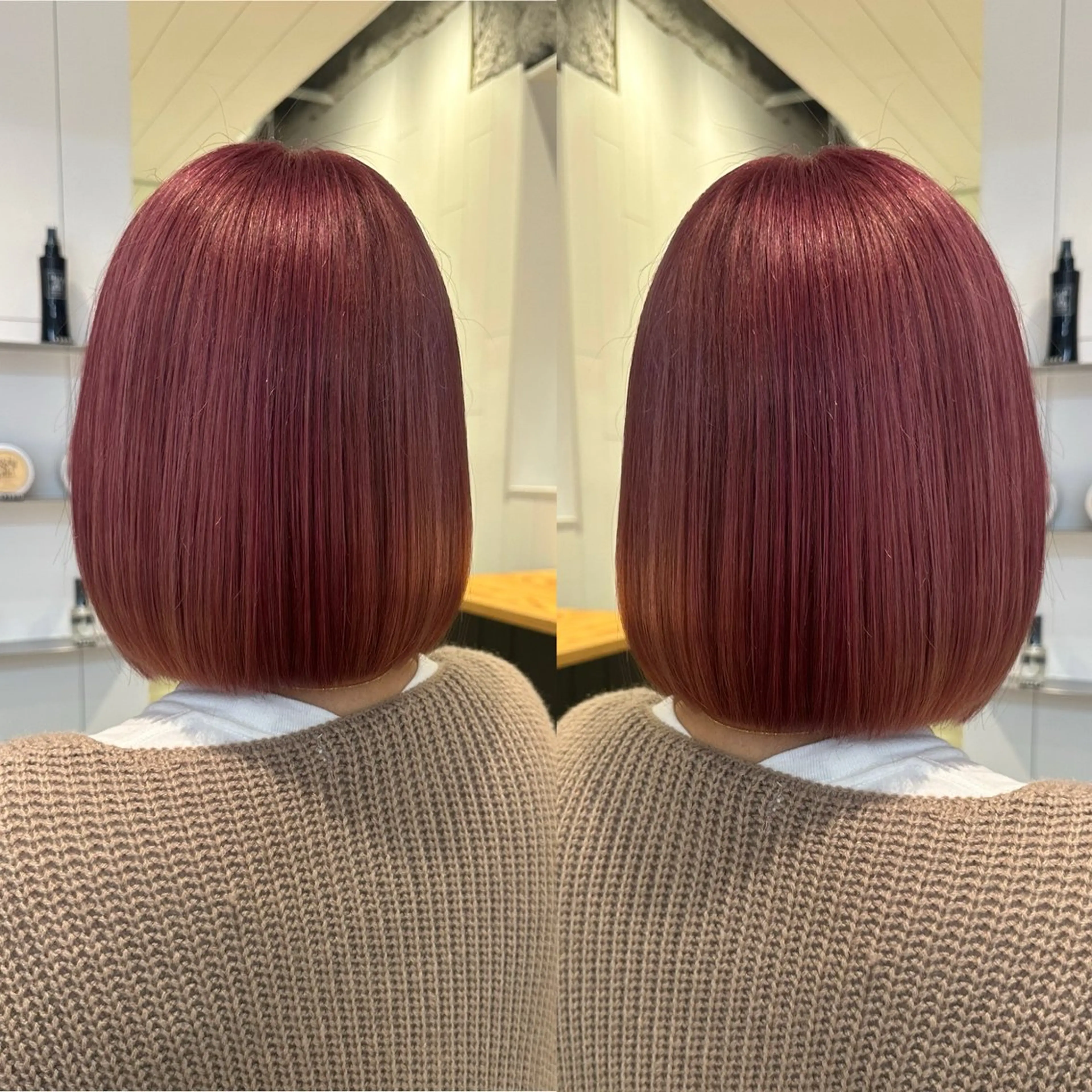 ショート ボブ ヘアカラー トリートメント 大人上品特化 レイヤー🇺🇸山村のヘアスタイル