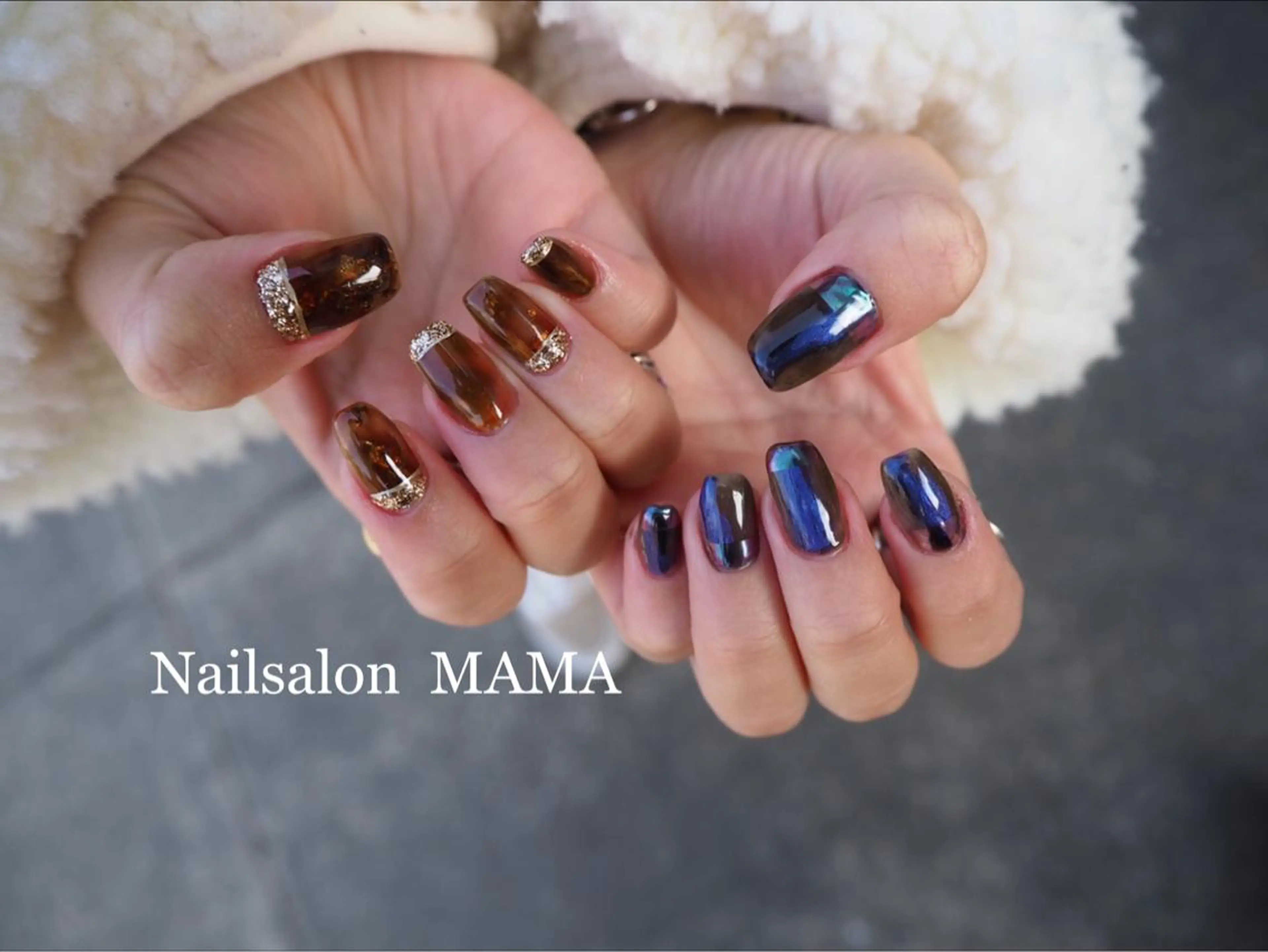 セミロング ネイル アートネイル ニュアンスネイル MAMA +beautyのエステ・リラクイメージ