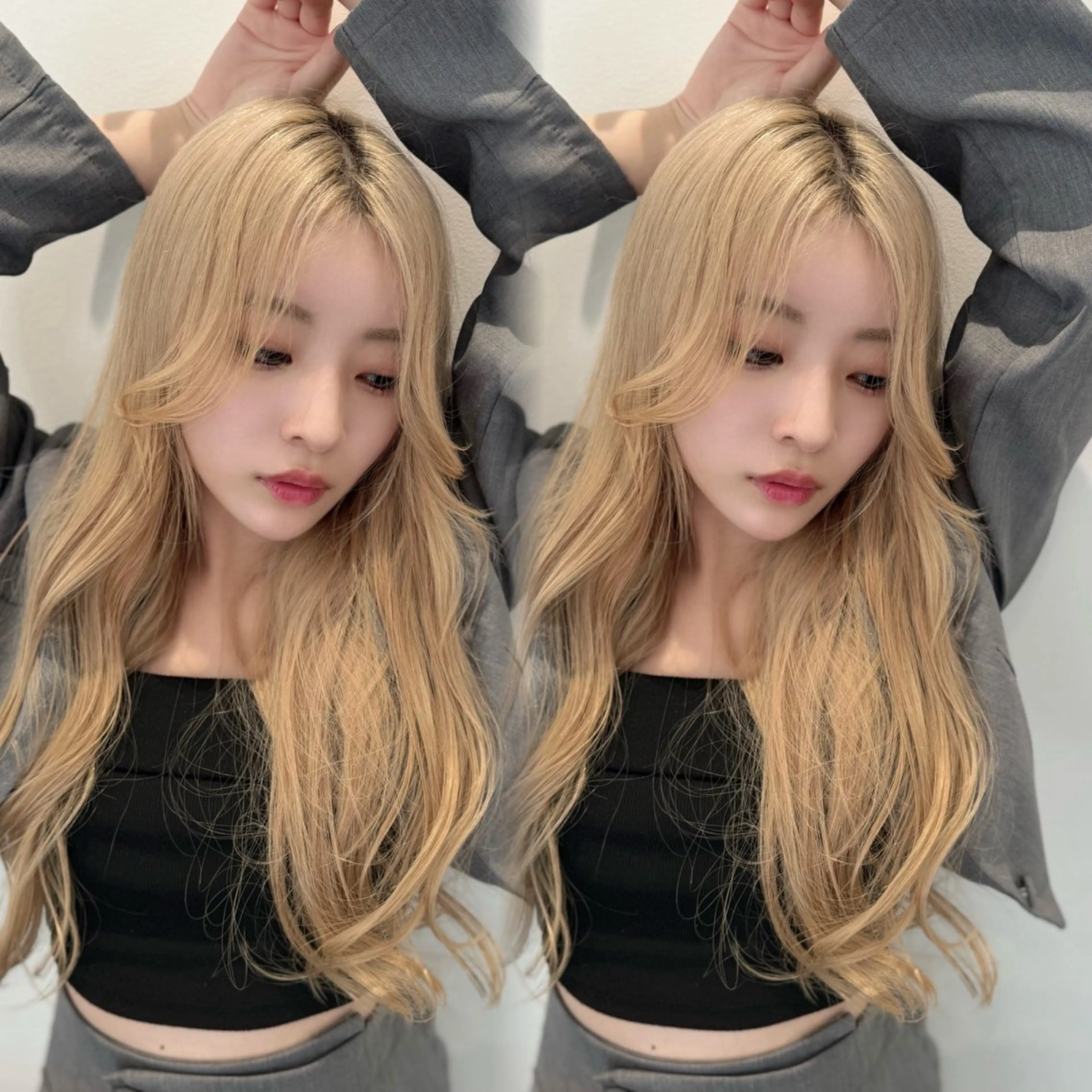 ロング カラー ヘアカラー 韓国風ハッシュカット 似合わせレイヤー池袋のヘアスタイル