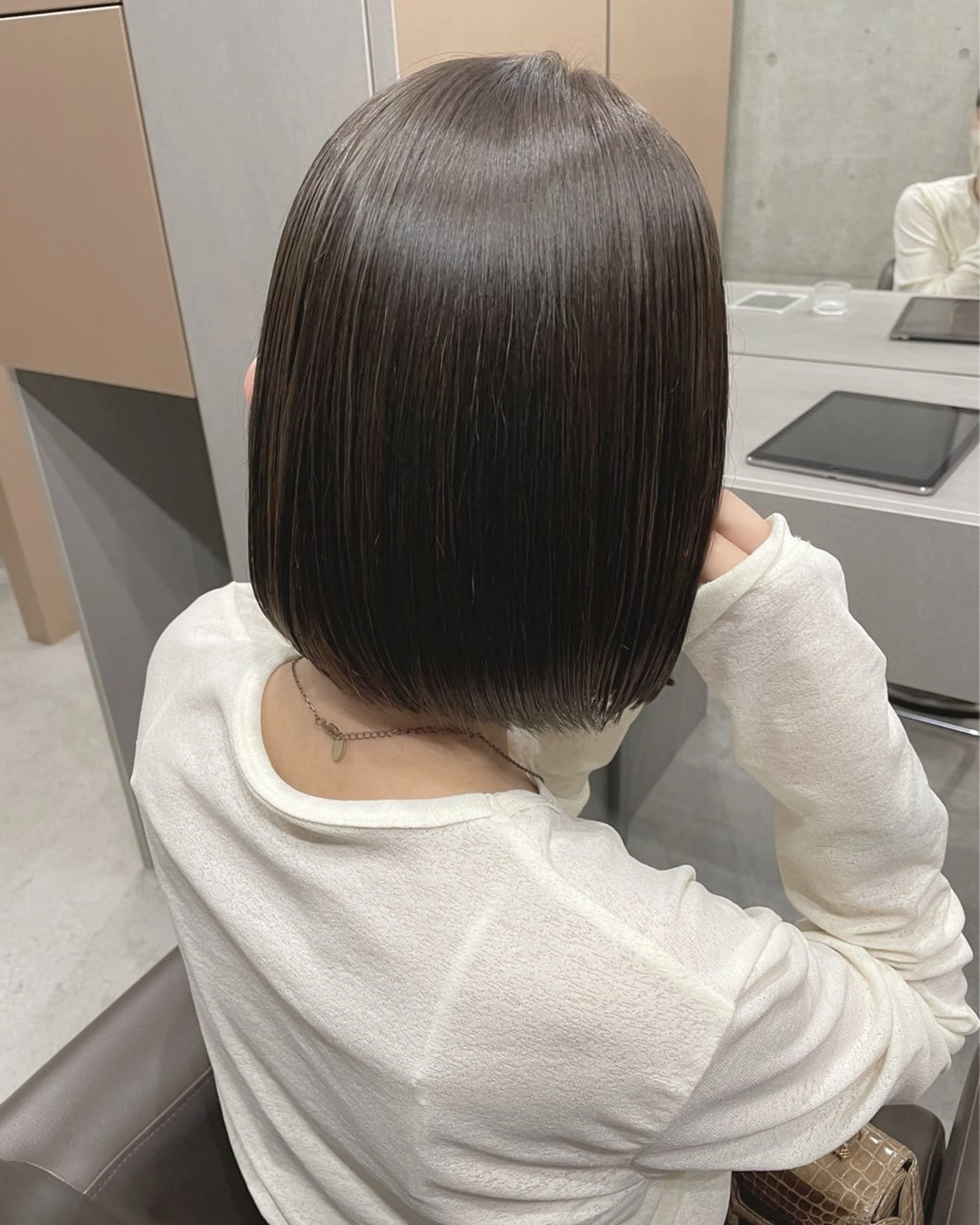 ミディアム カラー カット ヘアカラー トリートメント 表参道🌿赤み消し カラー/チナツのヘアスタイル