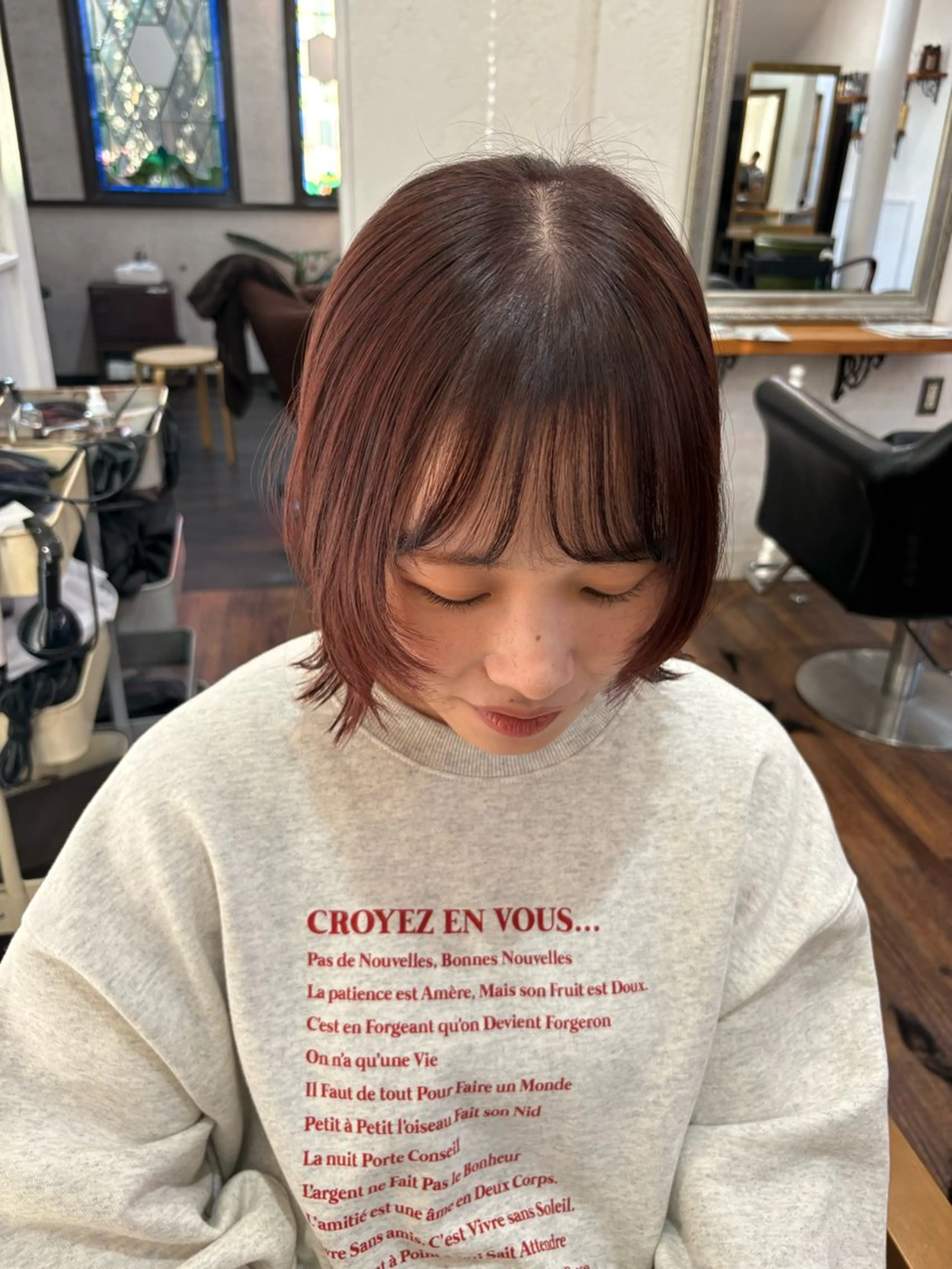 ショート カラー カット ヘアカラー トリートメント 江原 彩華のヘアスタイル