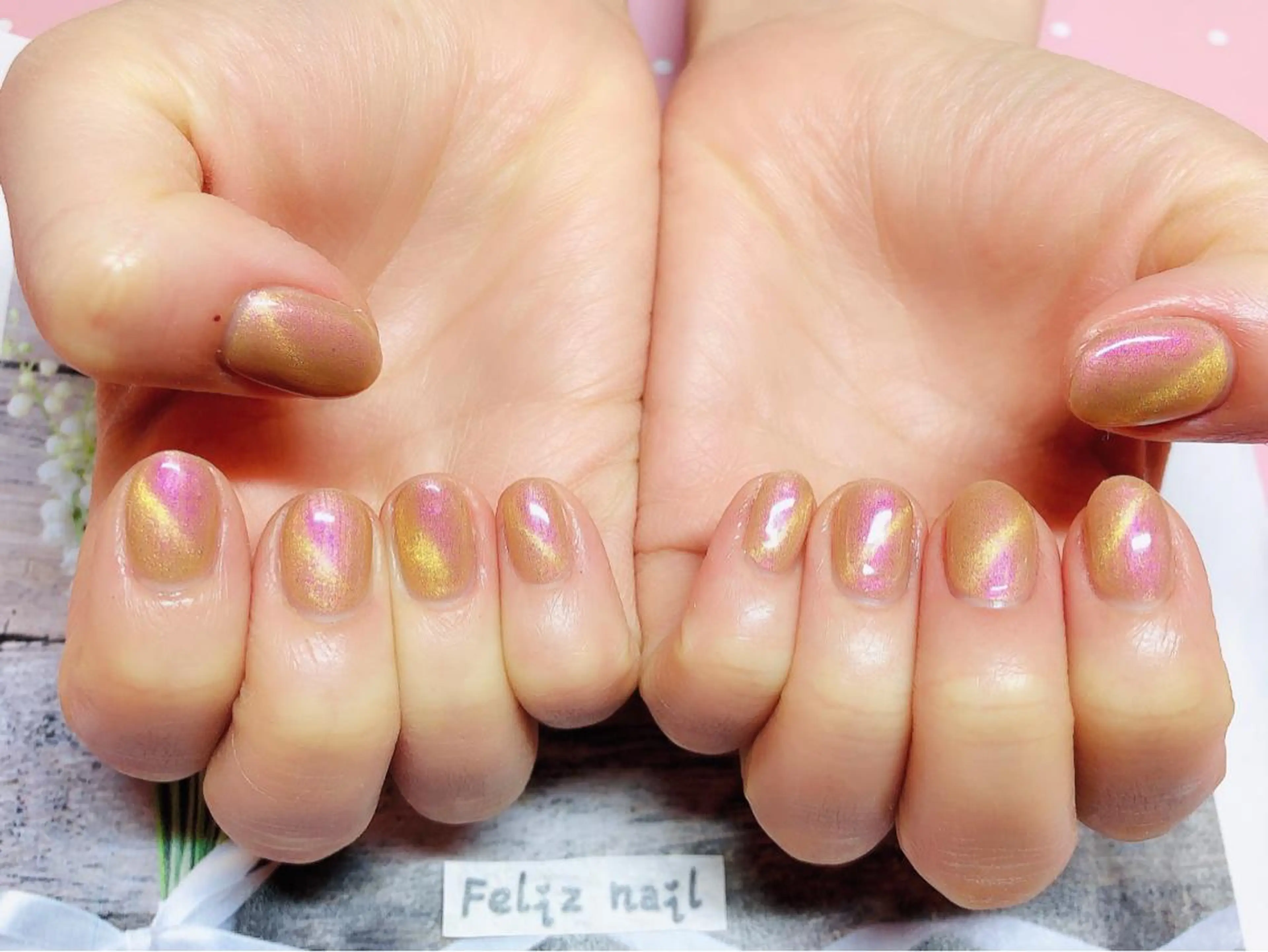 ネイル ジェルネイル キラキラネイル マグネットネイル マグネットワンカラー オフィスネイル ハンドネイル ユキカ (ネイリスト)のネイルデザイン