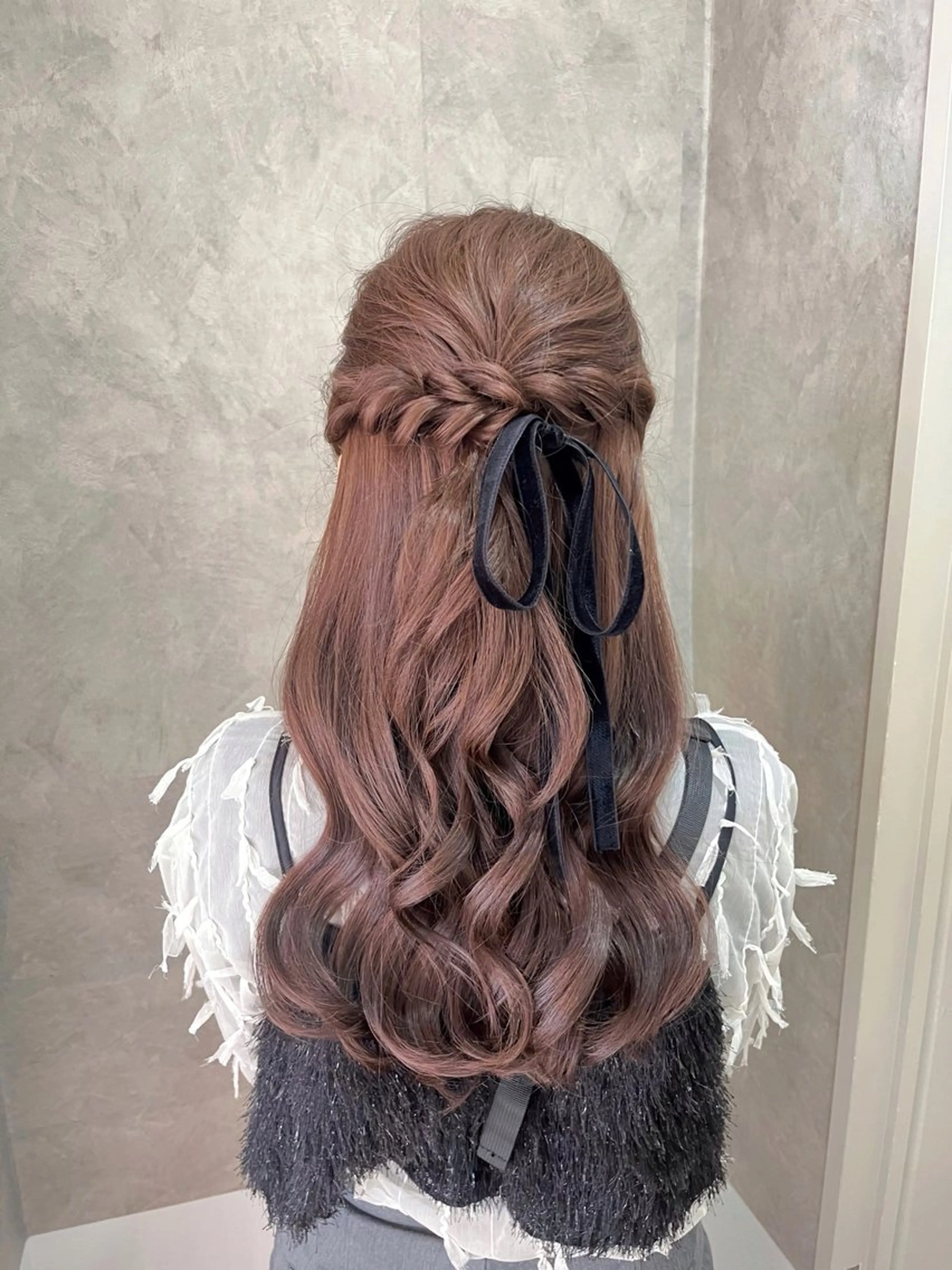 ロング ヘアアレンジ ハーフアップ ロング ヘアセット 参列♡デートゆるふわ ヘアメイク🎀みゆうのヘアスタイル