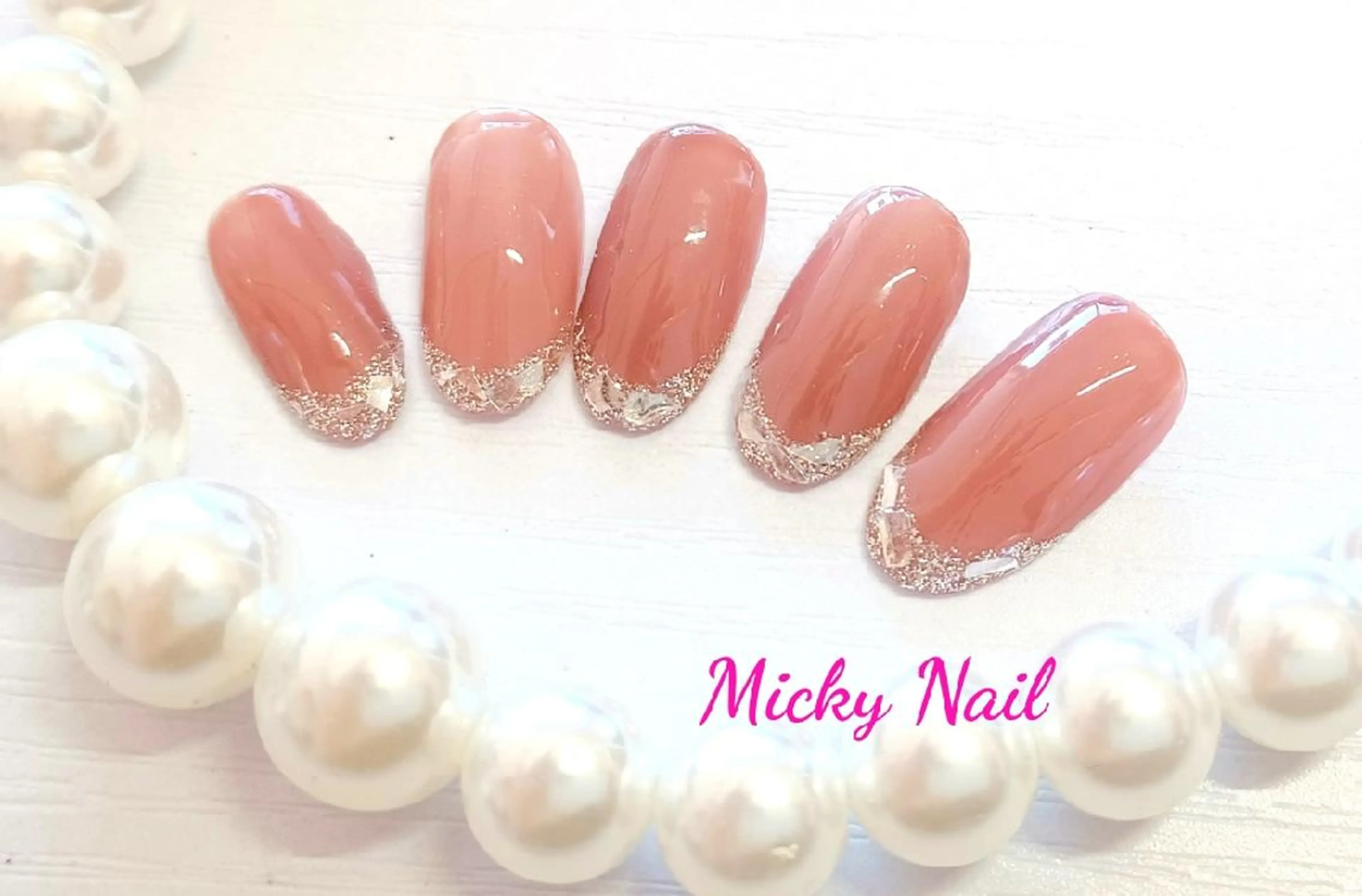 ミディアム ネイル フレンチネイル ガラスフレンチ Micky nail chikushinoのその他イメージ