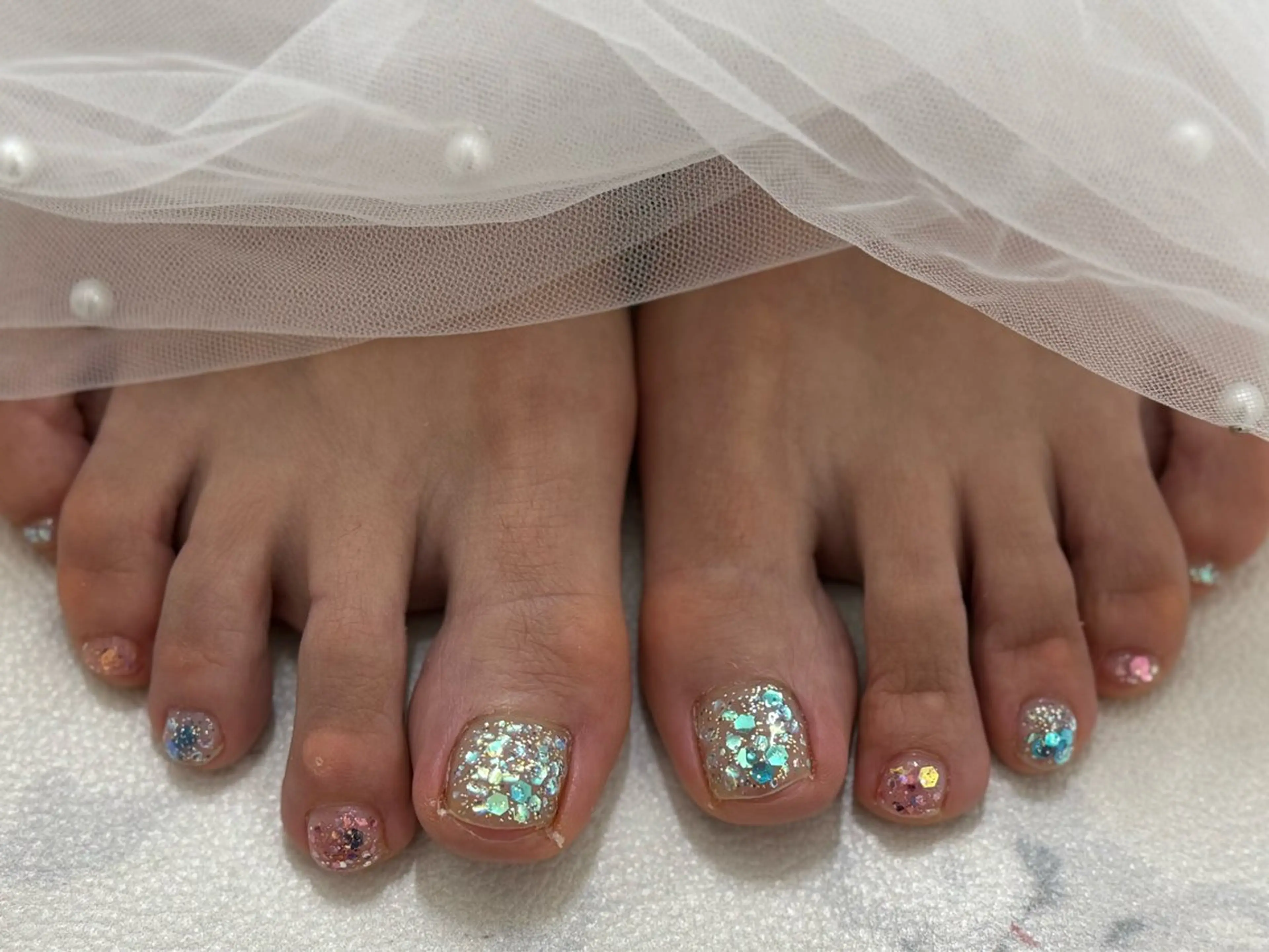 ネイル フットネイル キラキラネイル Regina Marinaのネイルデザイン