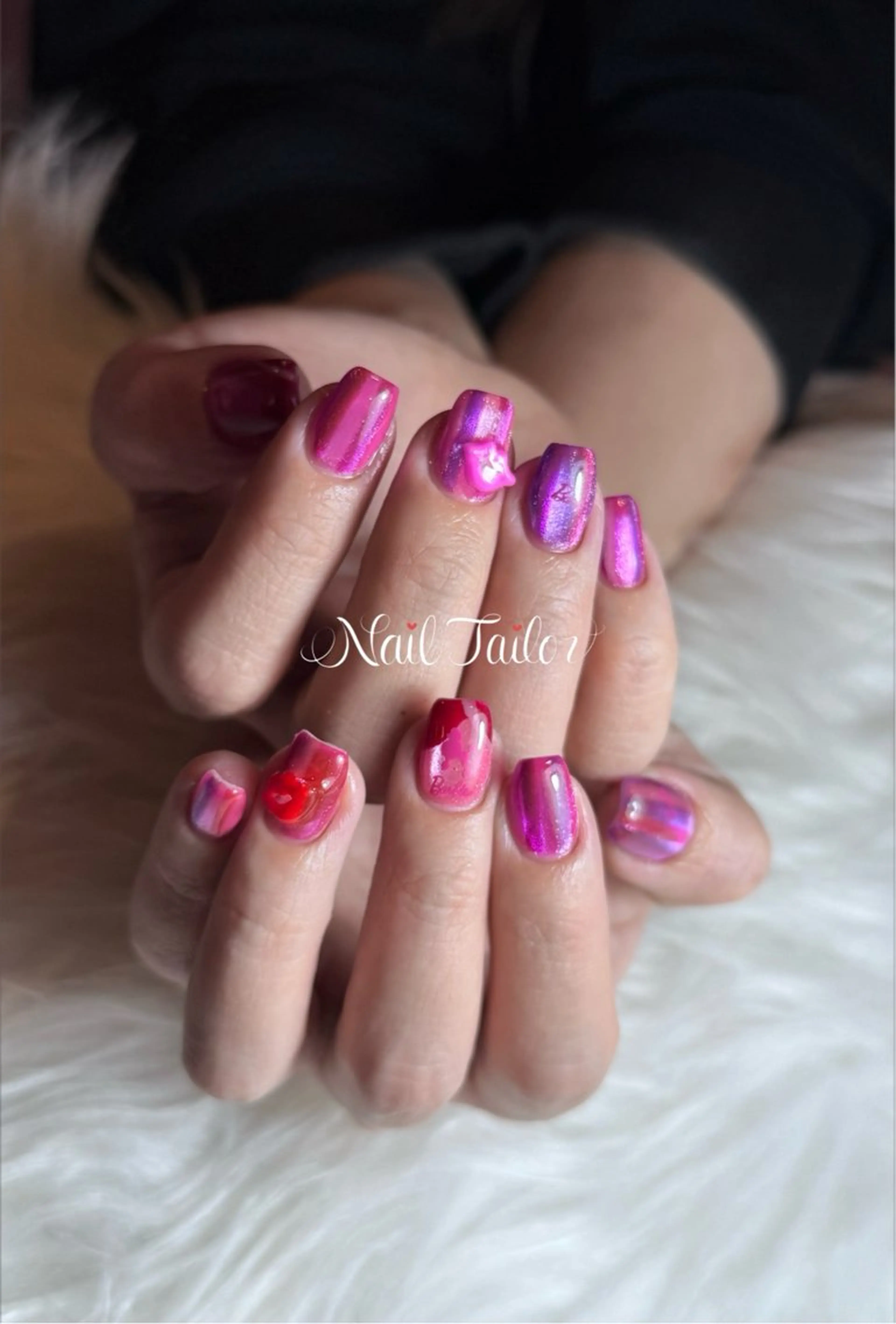 ネイル 持ち込み ショートネイル スクエアネイル ハンドネイル NailTailor ネイルテイラーのネイルデザイン