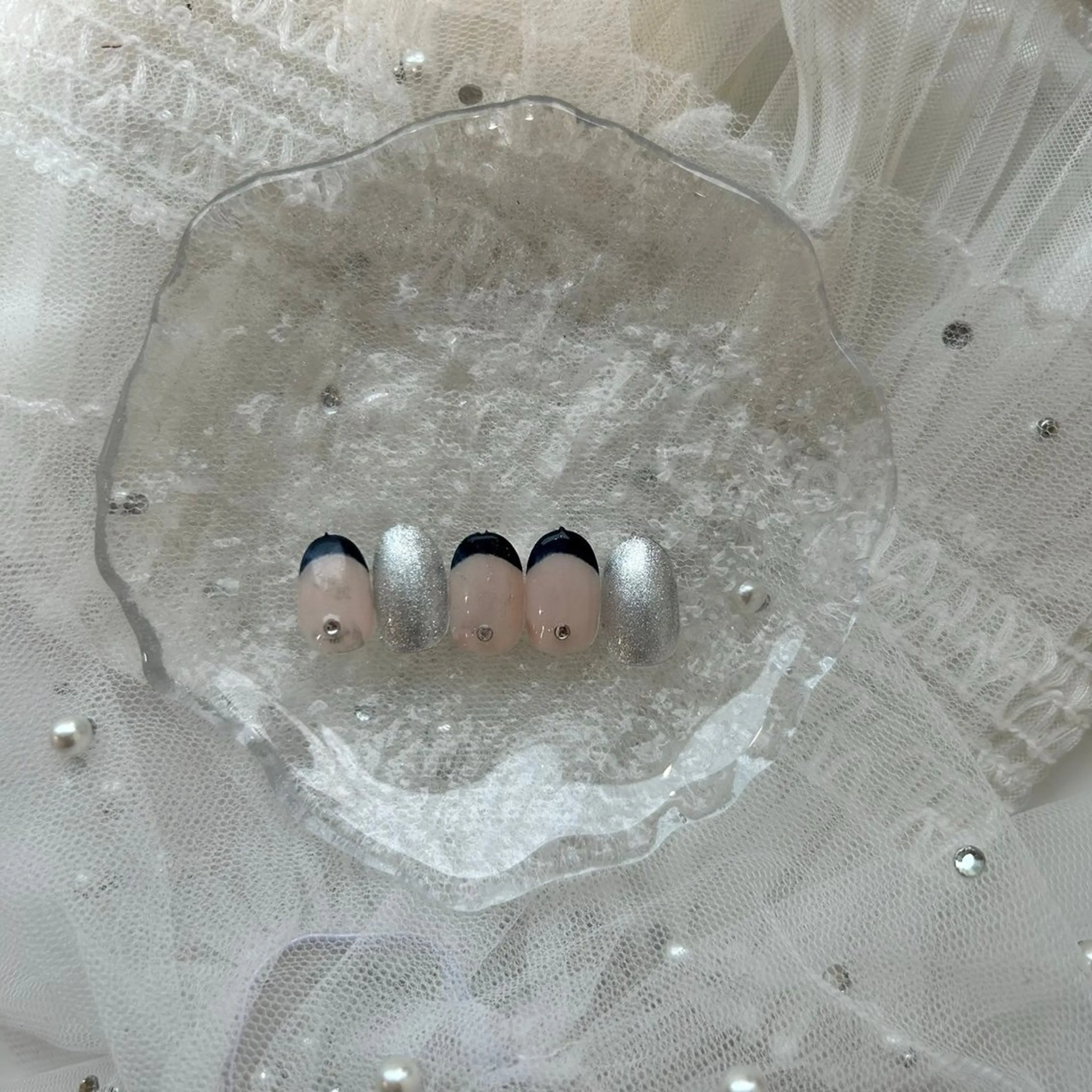 ネイル ワンカラーネイル ストーンネイル Vante ヴァンテのネイルデザイン