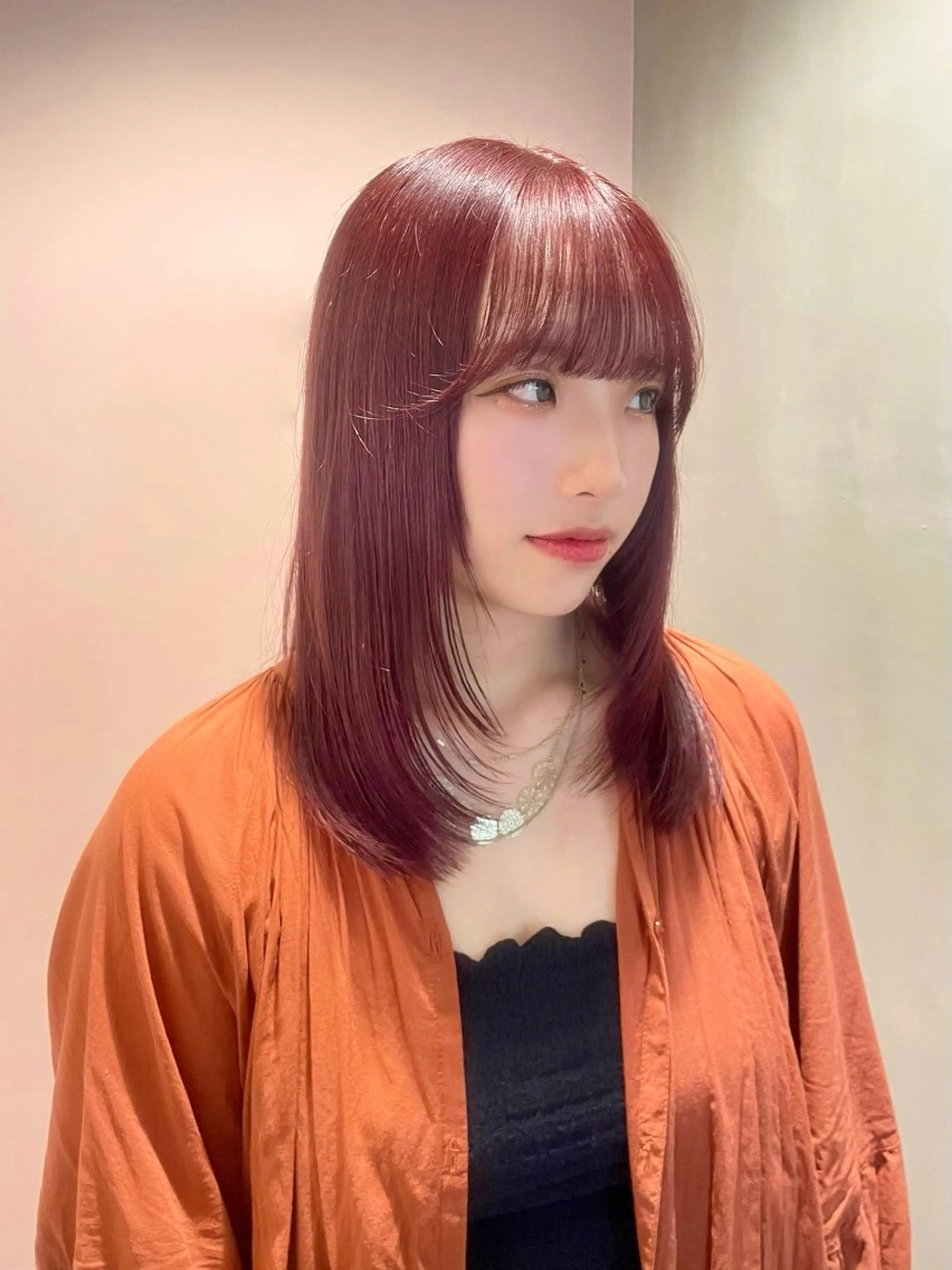 ミディアム カラー カット ヘアカラー トリートメント カノン/透明感カラー /酸性ストレートのヘアスタイル