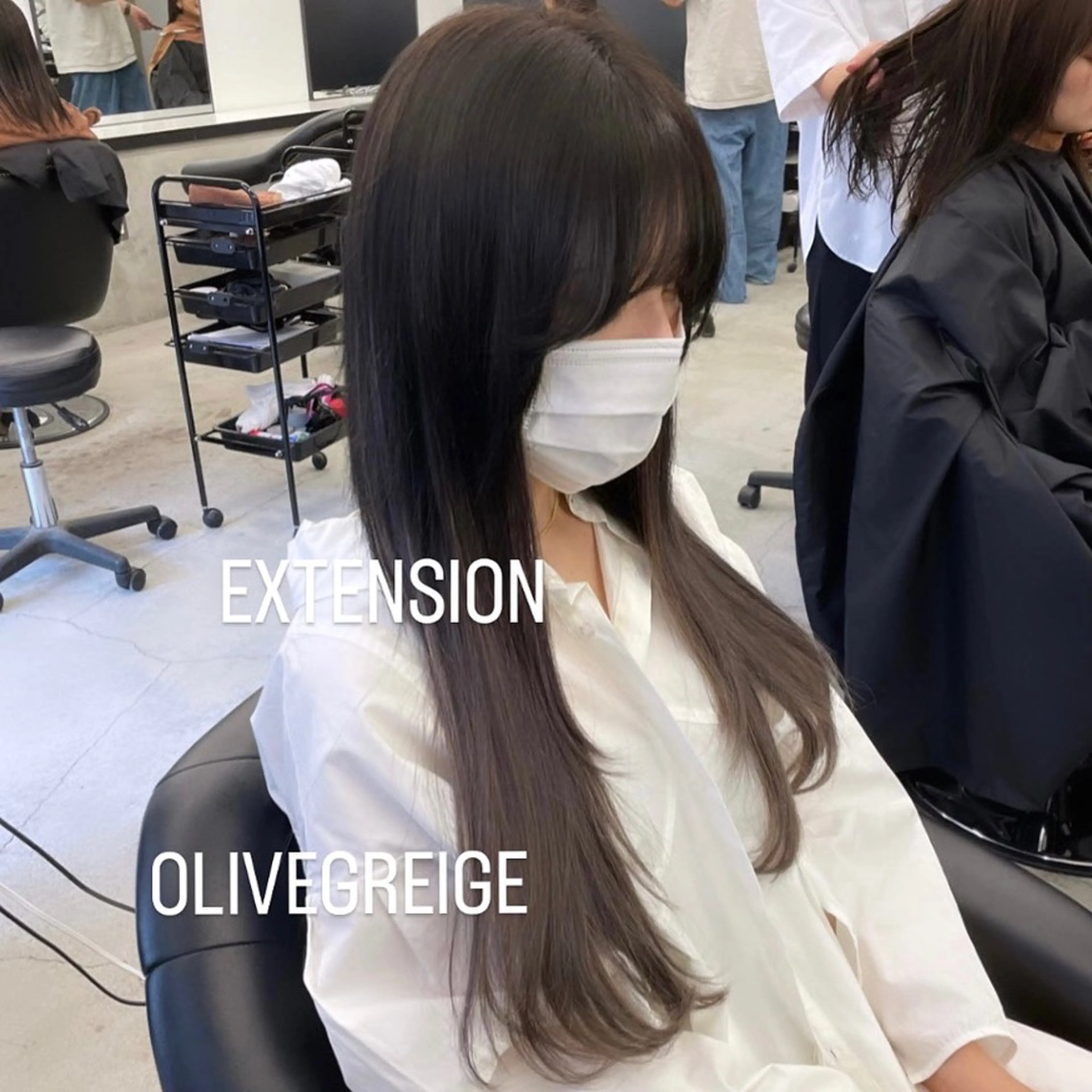ロング カラー エクステ エクステ🩵ブリーチ 韓国ヘア🩵KAEのヘアスタイル