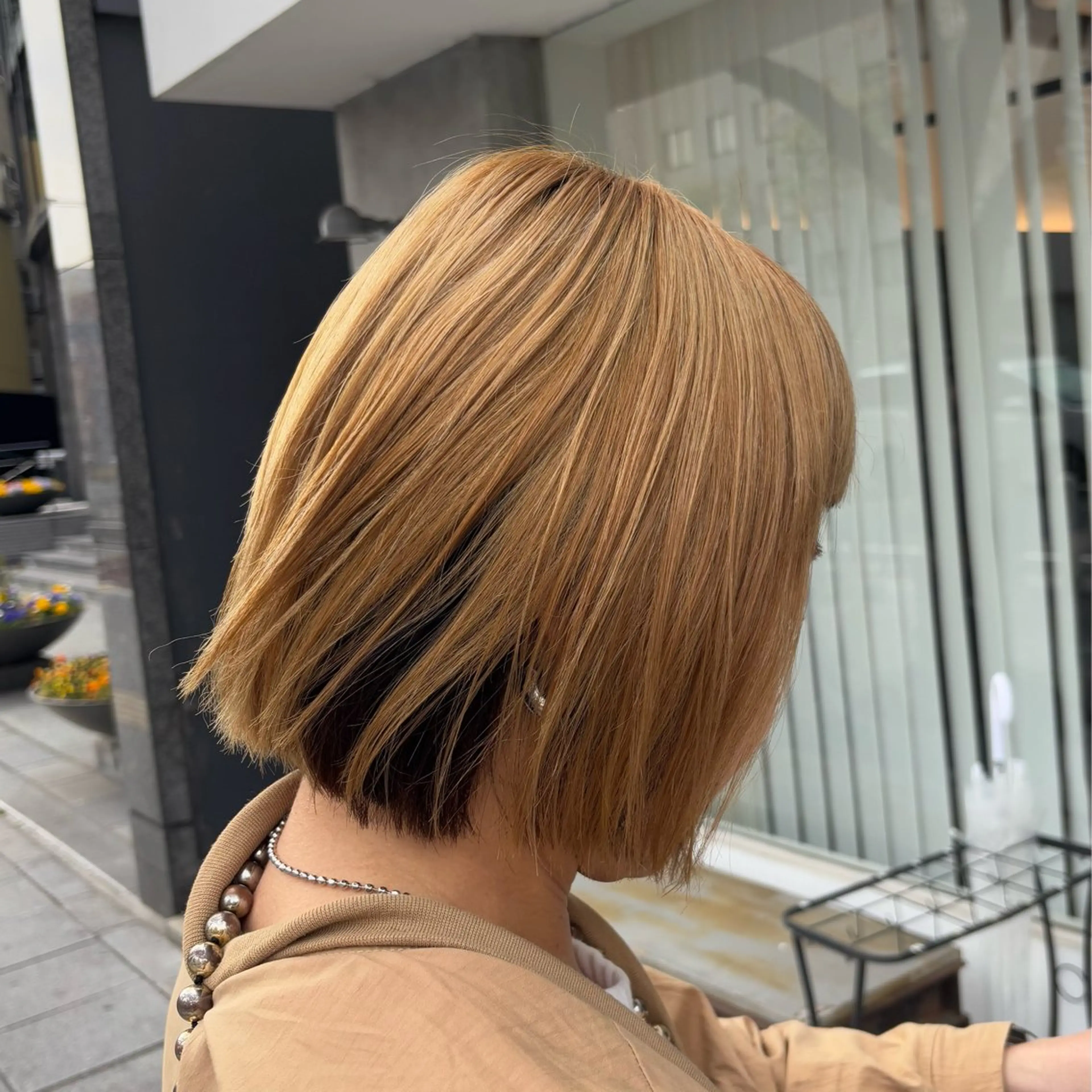 ショート 酸性ストレート 縮毛矯正 BELO OSAKA マオのヘアスタイル