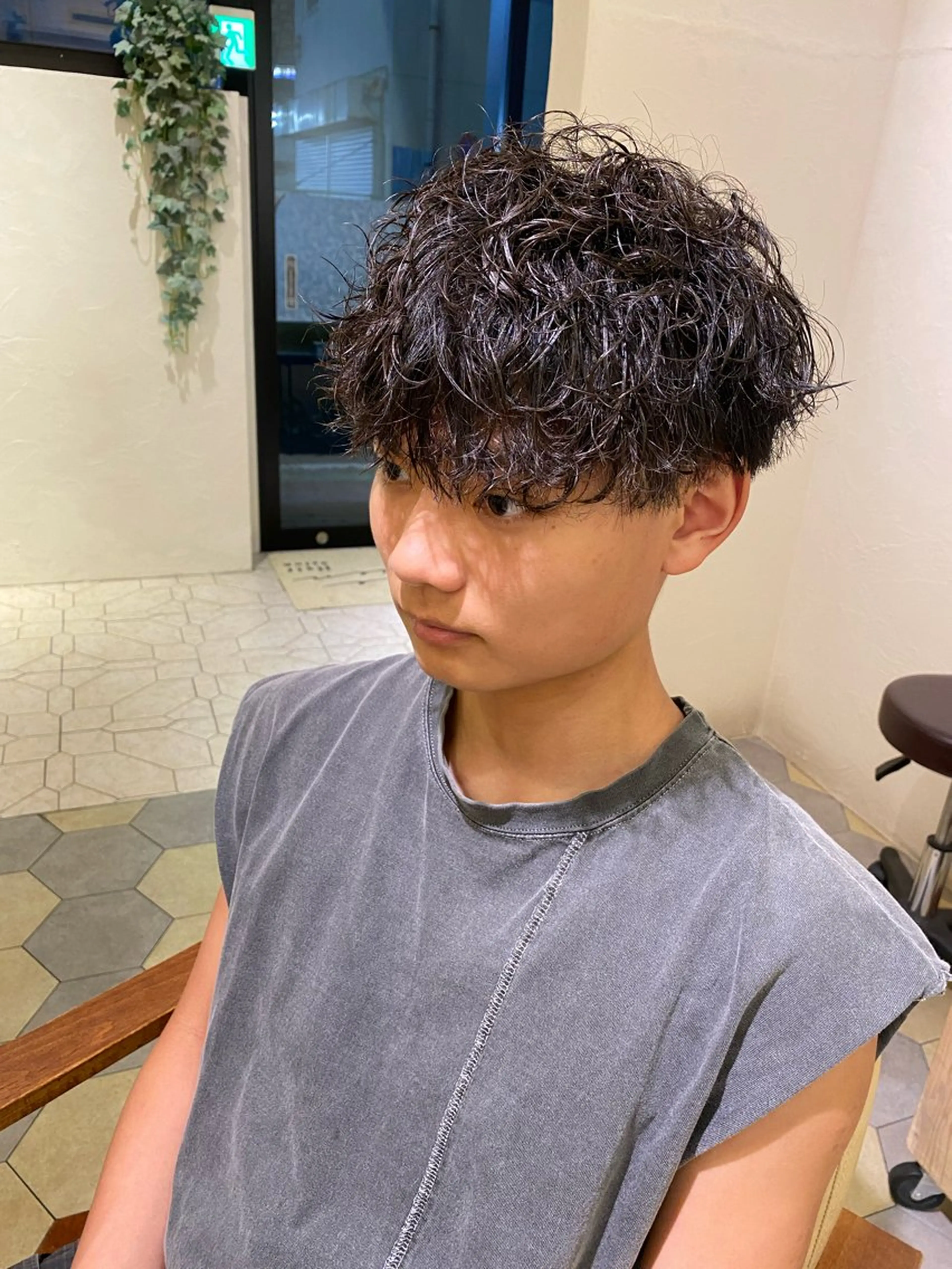 パーマ メンズ カット パーマ 菊池大一 溝の口パーマのヘアスタイル