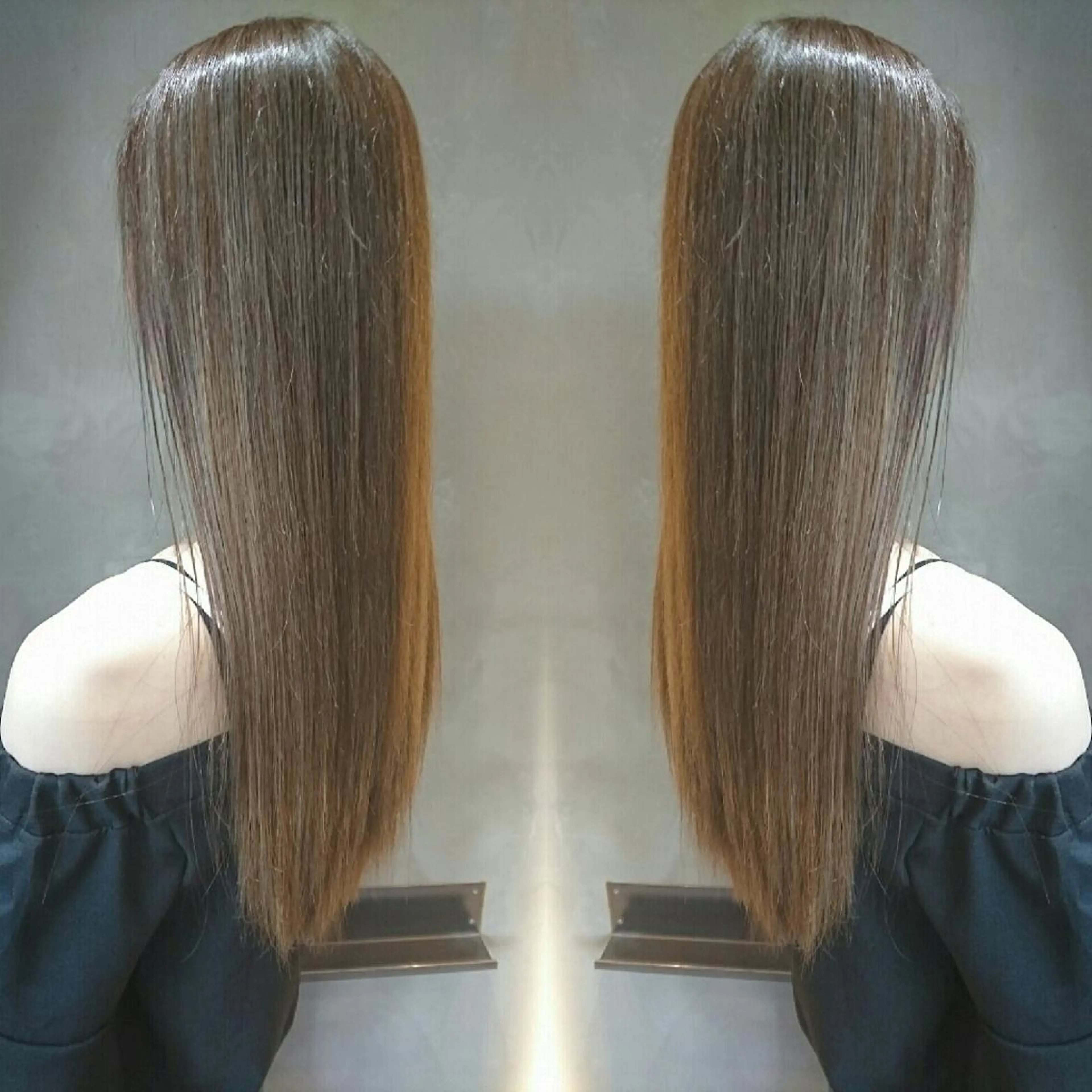 ロング カラー グレージュ ハイライトカラー ハイライト センター南 SEIJIのヘアスタイル