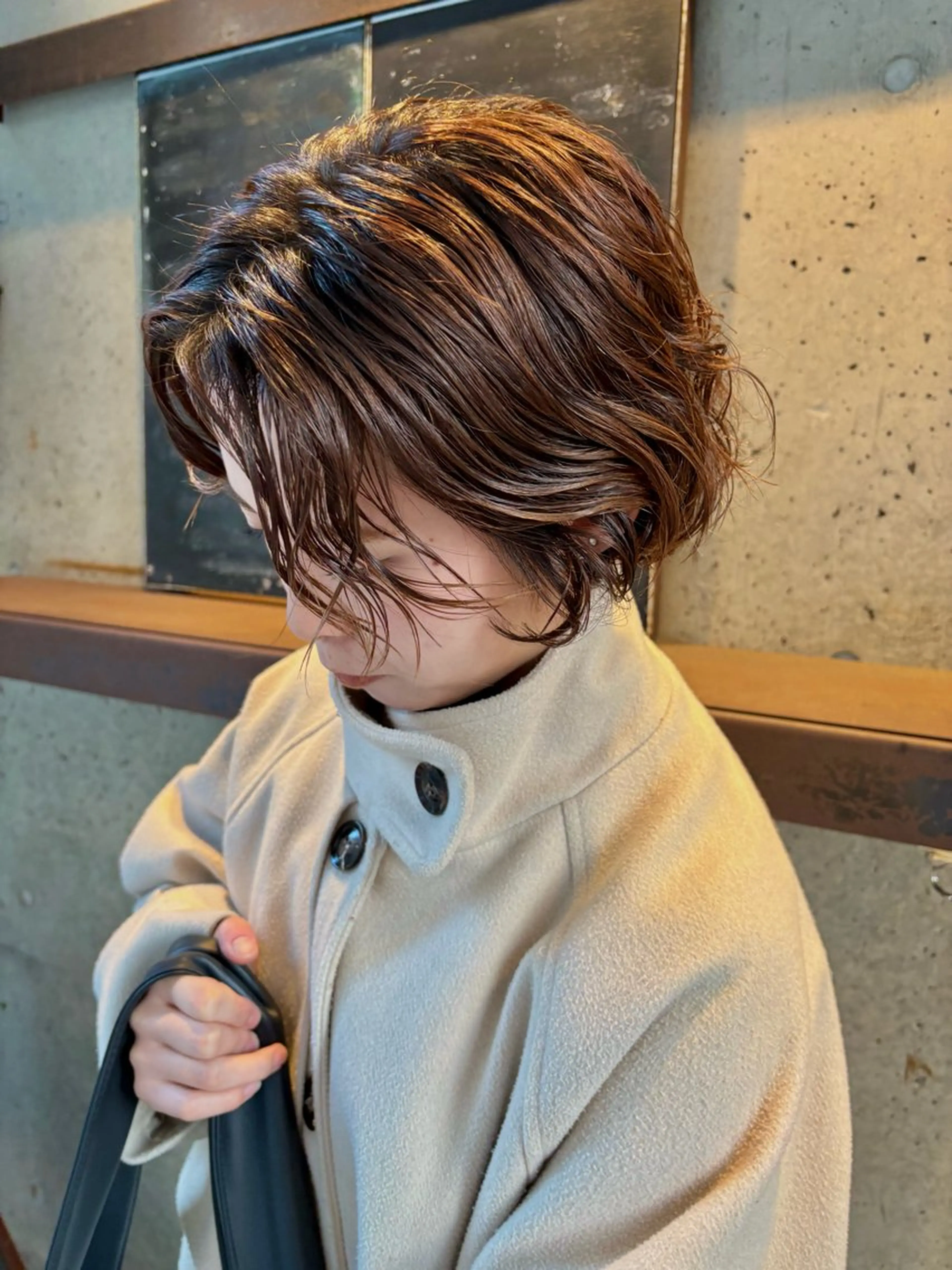 ショート パーマ くせ毛 ニュアンスパーマ カット パーマ トリートメント 水原波津輝/ボブ /ニュアンスパーマのヘアスタイル