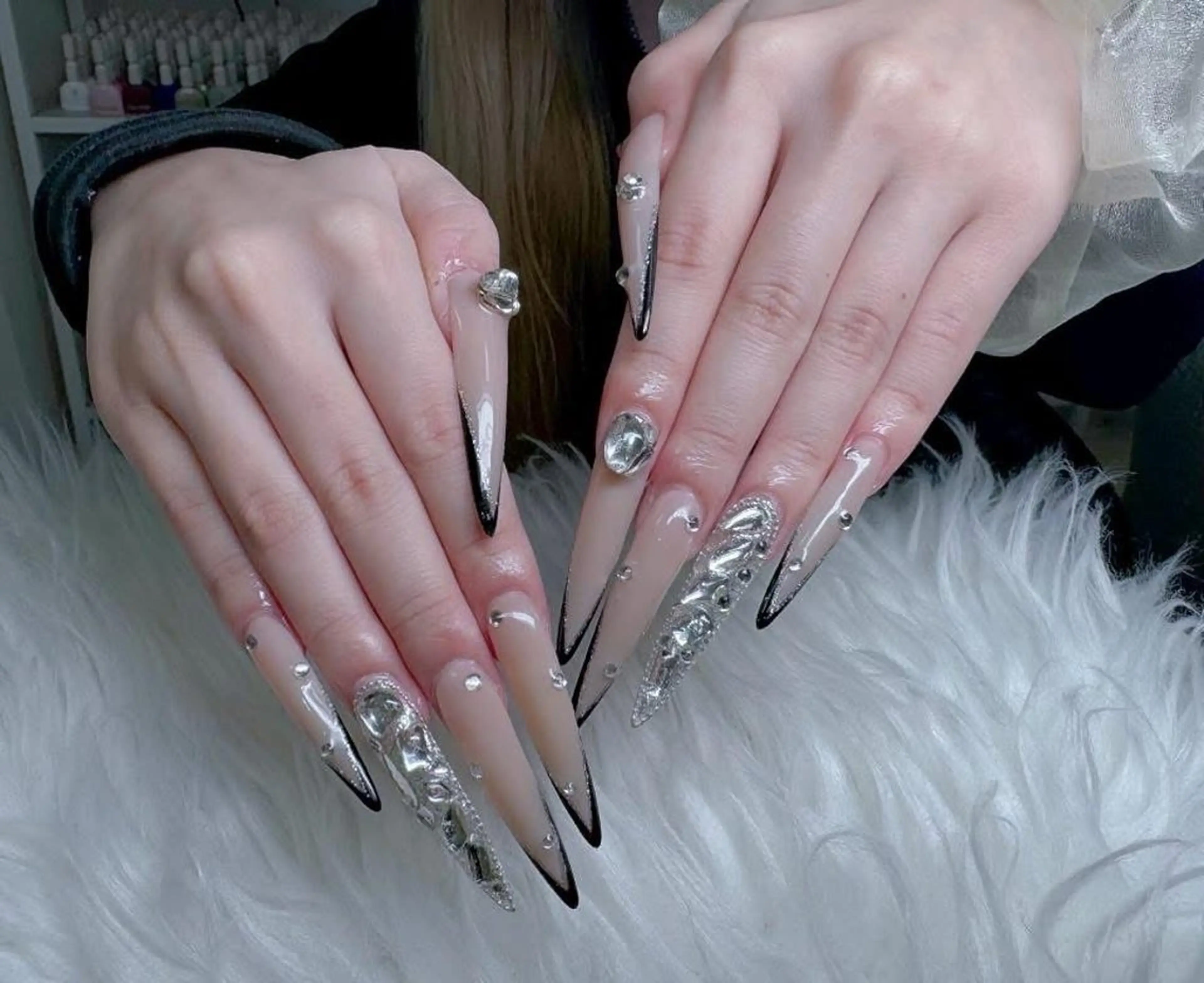 ネイル 長さ出し フレンチネイル グラデーション 卒業式 マグネットネイル ハンドネイル MIHANA ZENのネイルデザイン