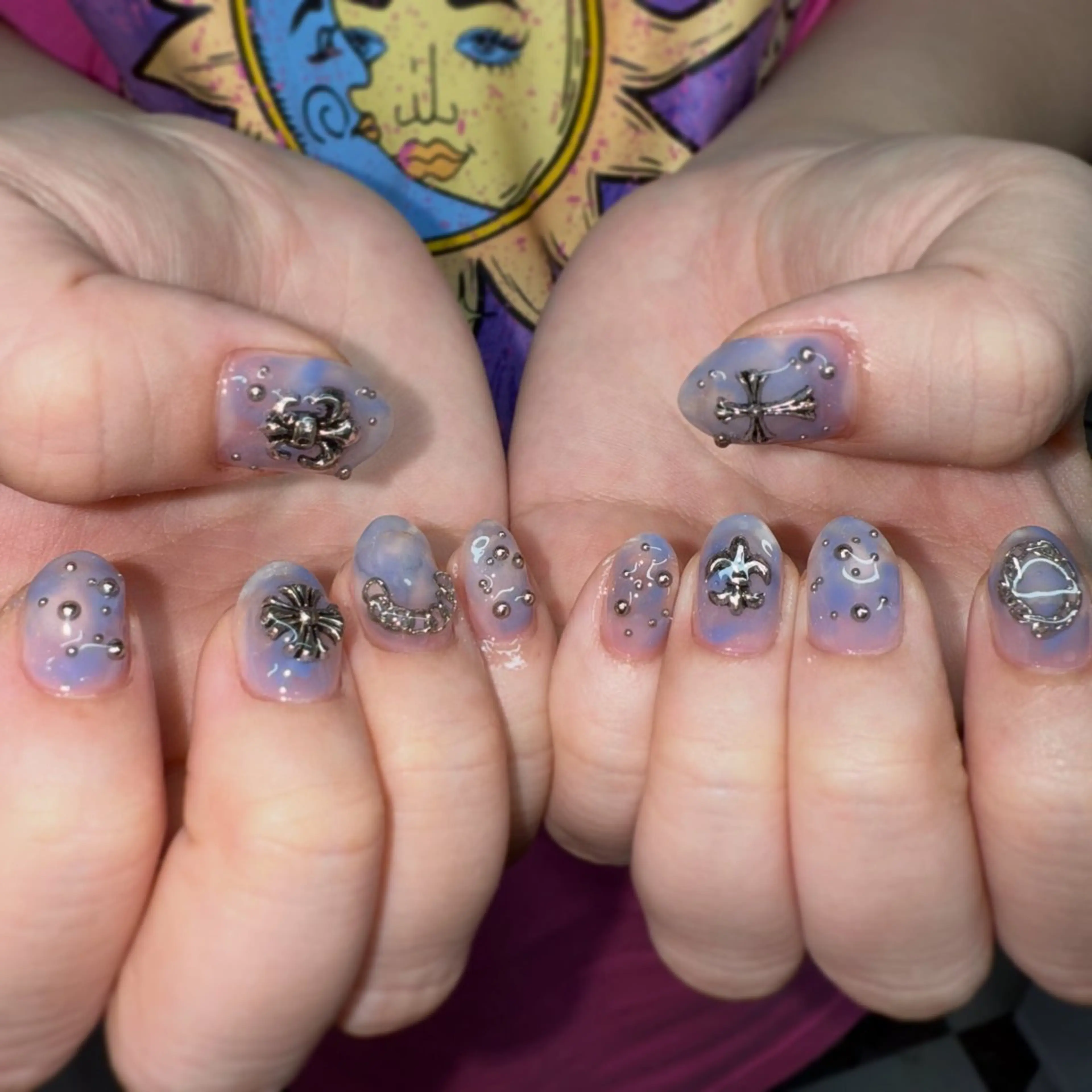 ネイル ブルー シンプルネイル 夏ネイル ハンドネイル posa nail モエミのネイルデザイン