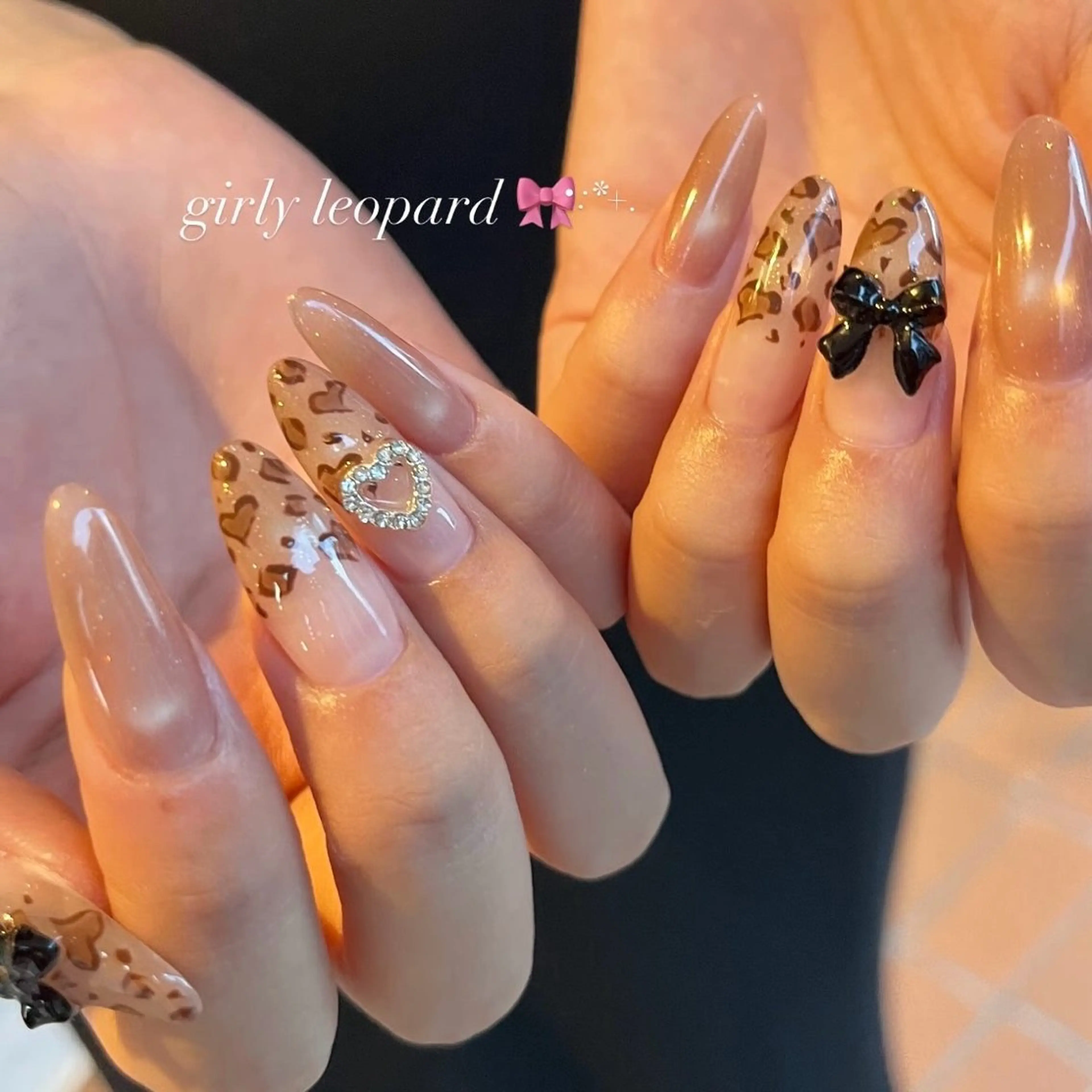 ネイル ブラウン ハート マグネットネイル ハンドネイル ballie／小野原 なつみのネイルデザイン