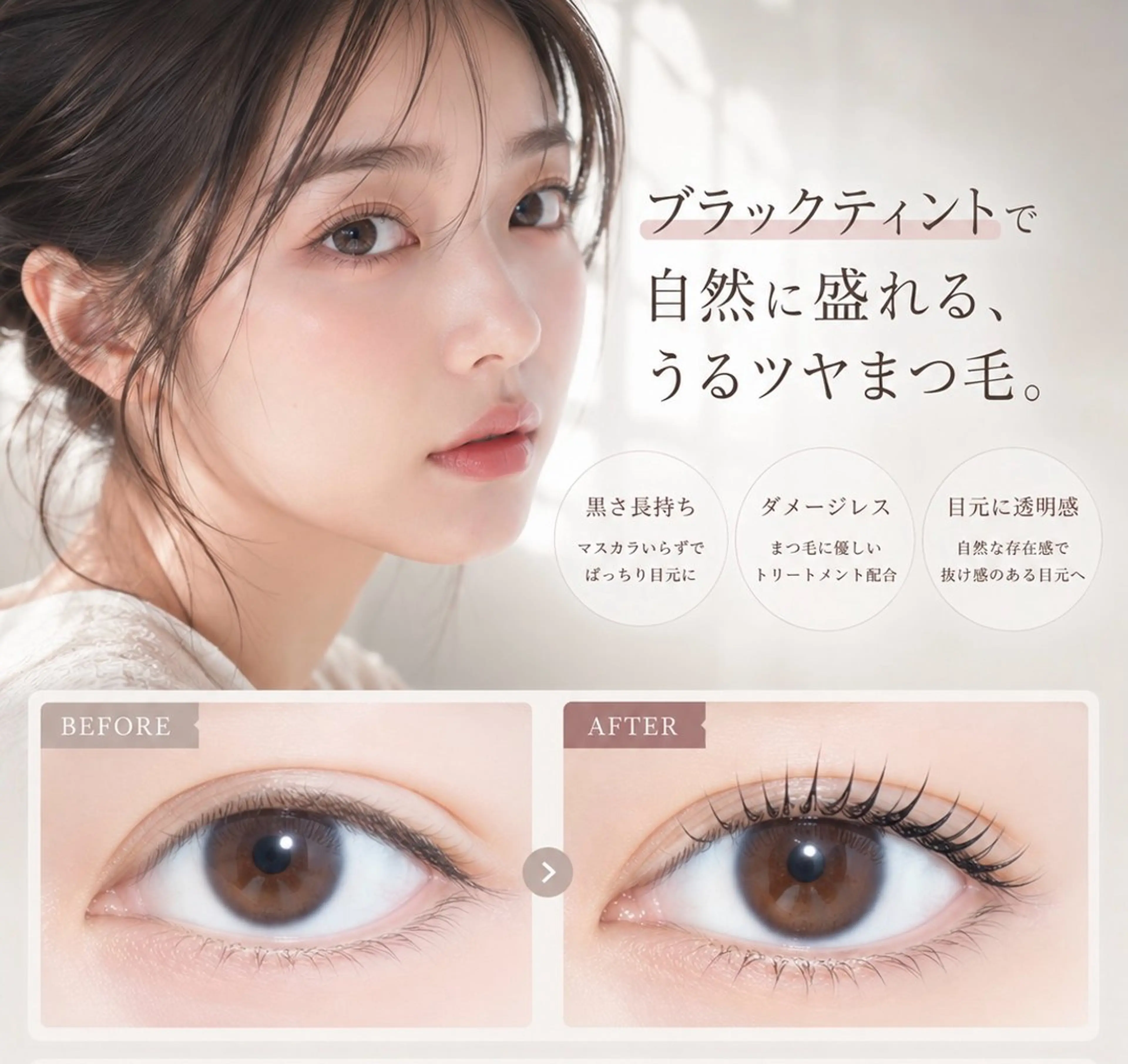 ブラックティント×まつ毛パーマの写真